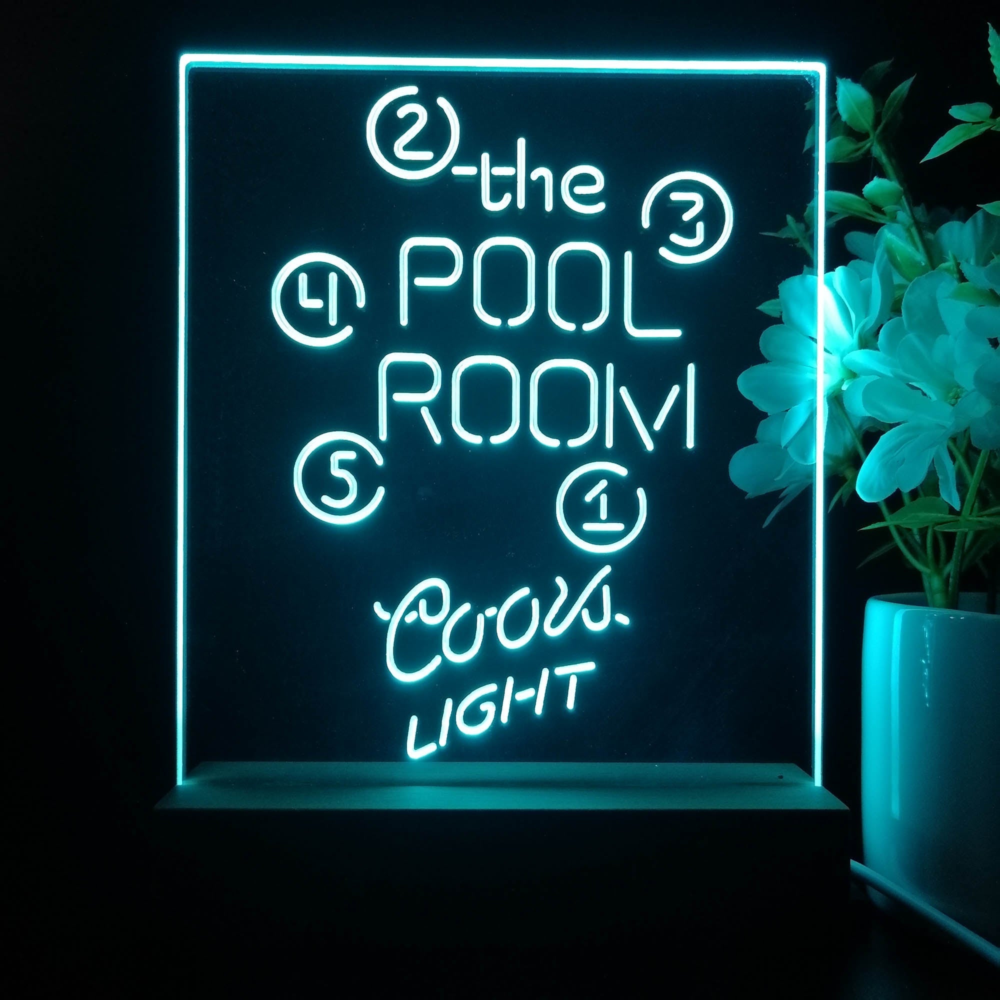 Coors Light Pool Room Night Light Neon Pub Bar Lamp