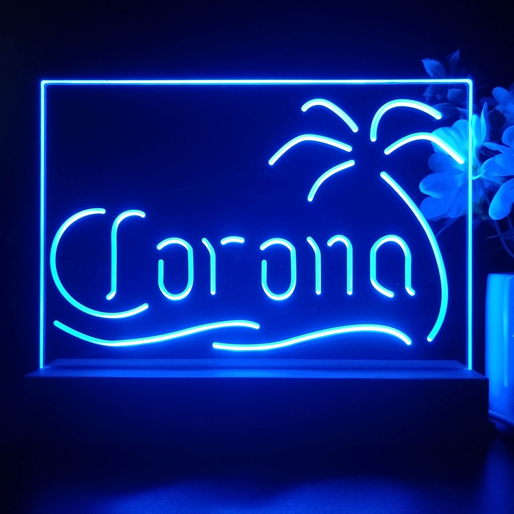 Coronas Palm Tree Island Neon Sign Pub Bar Lamp
