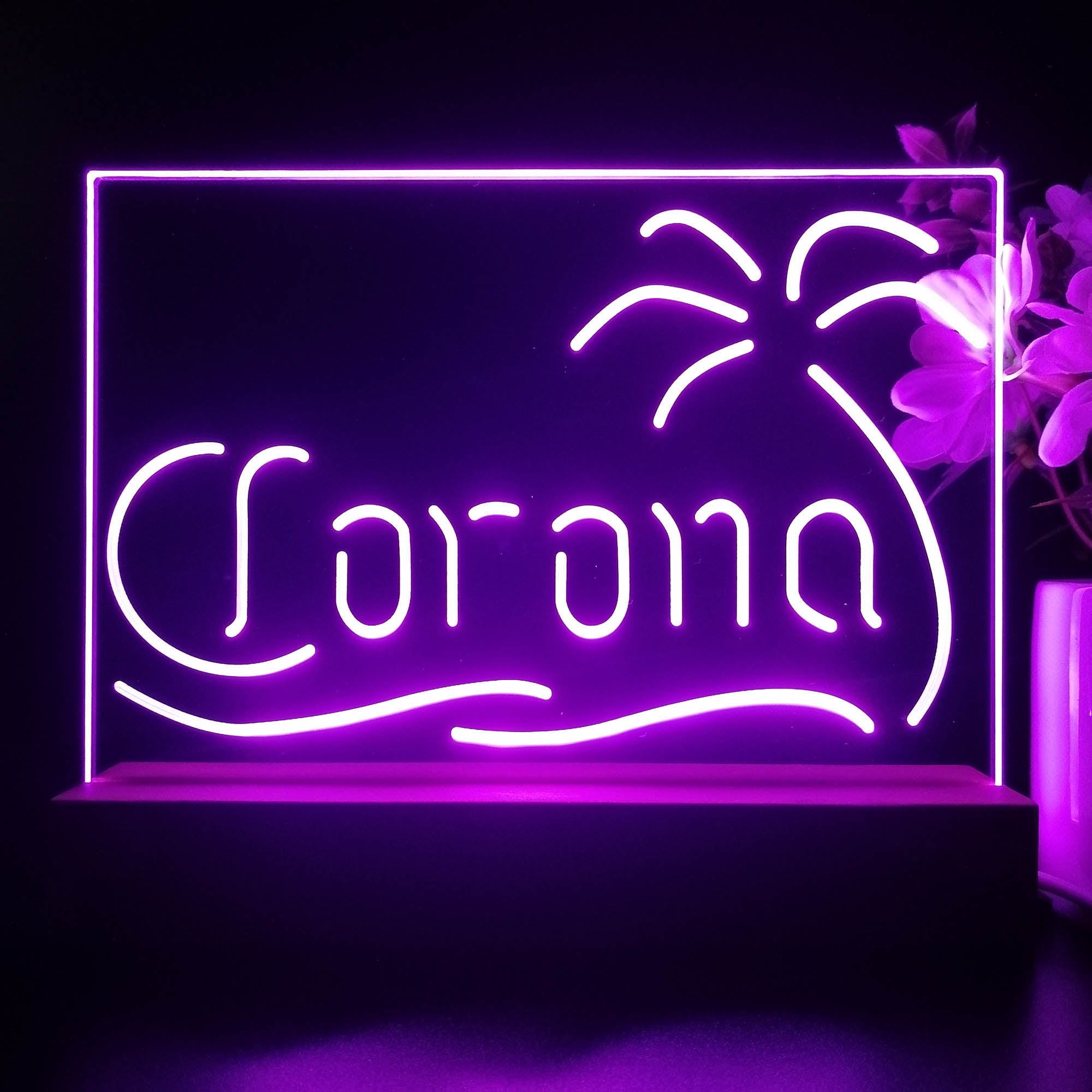 Coronas Palm Tree Island Neon Sign Pub Bar Lamp