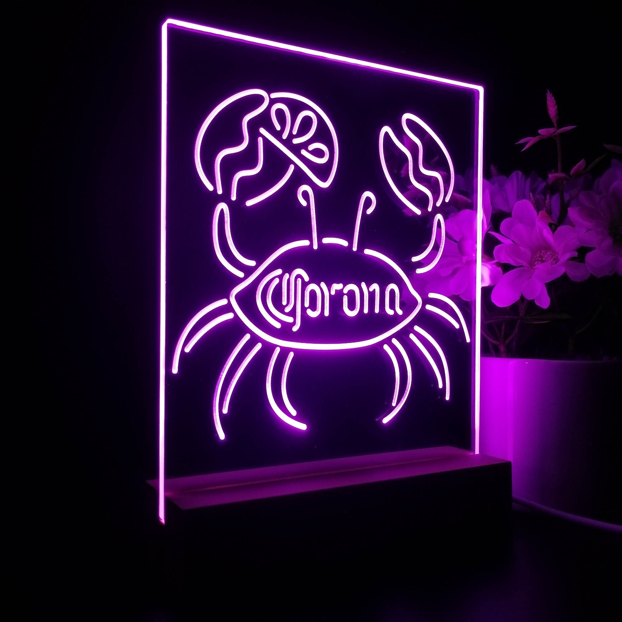 Corona Crab Lime Lemon Beer 3D Illusion Night Light Desk Lamp