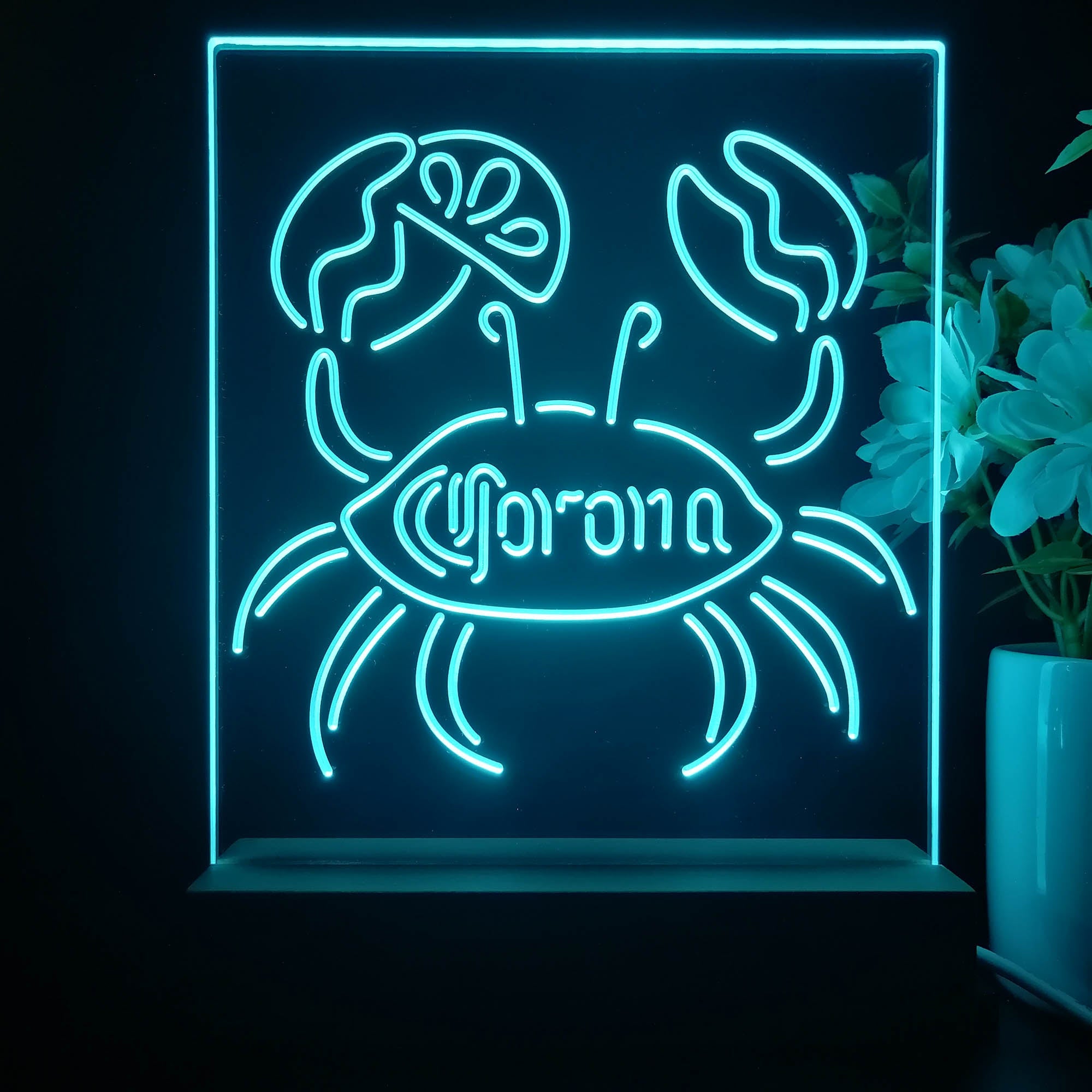 Corona Crab Lime Lemon Beer 3D Illusion Night Light Desk Lamp