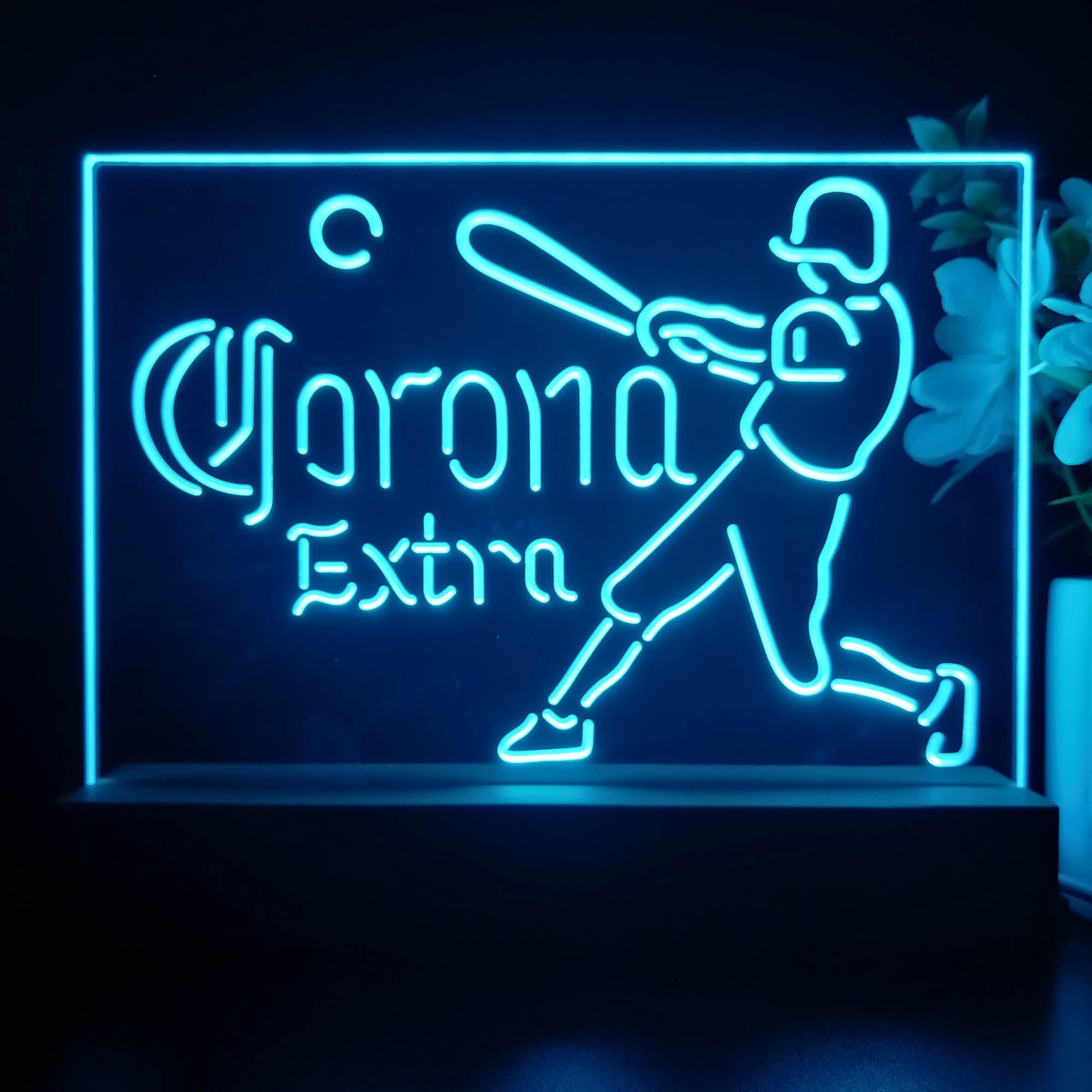 Corona Extra Baseball Sport Neon Sign Pub Bar Lamp