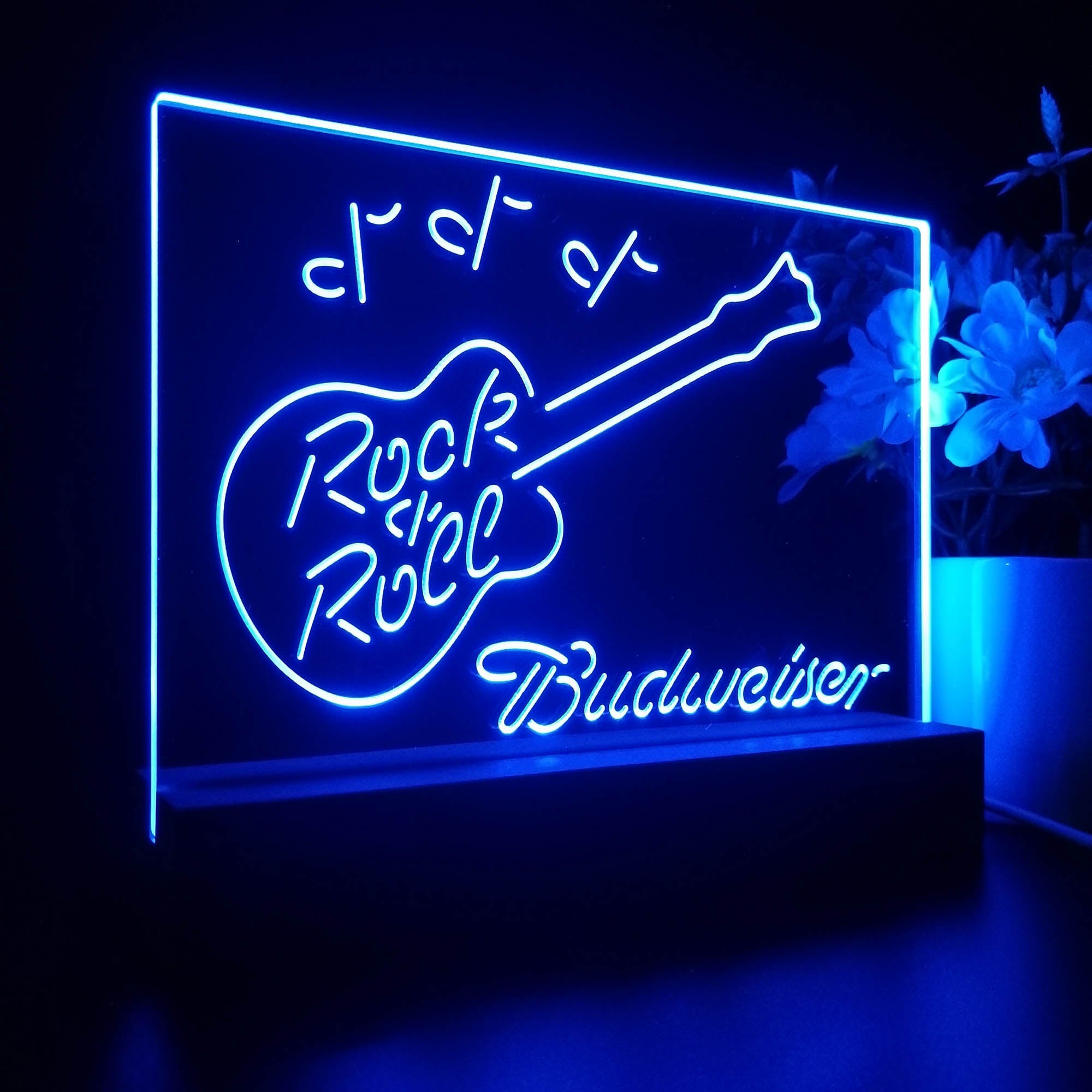 Budweiser Rock n Roll Live Music Neon Sign Pub Bar Lamp