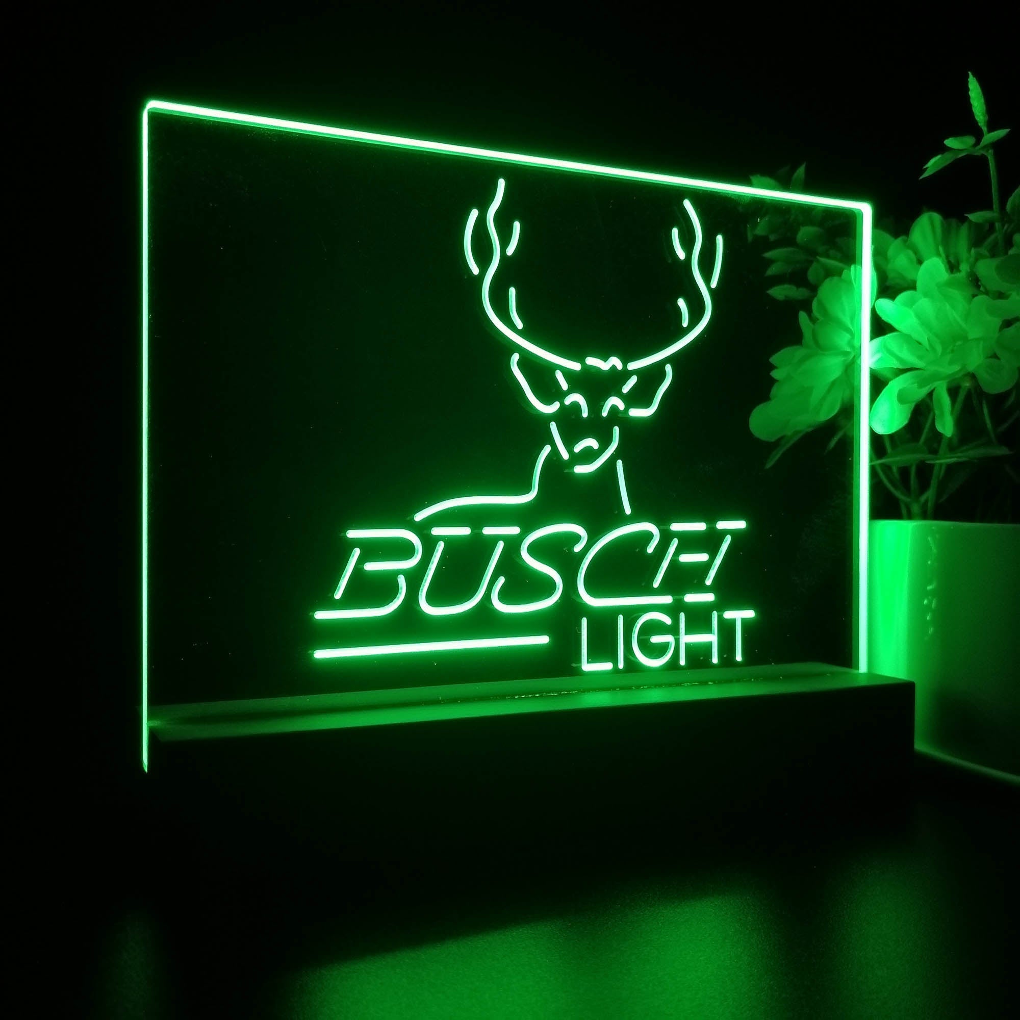 Buschs Deer Hunting Beer Light Neon Sign Pub Bar Lamp