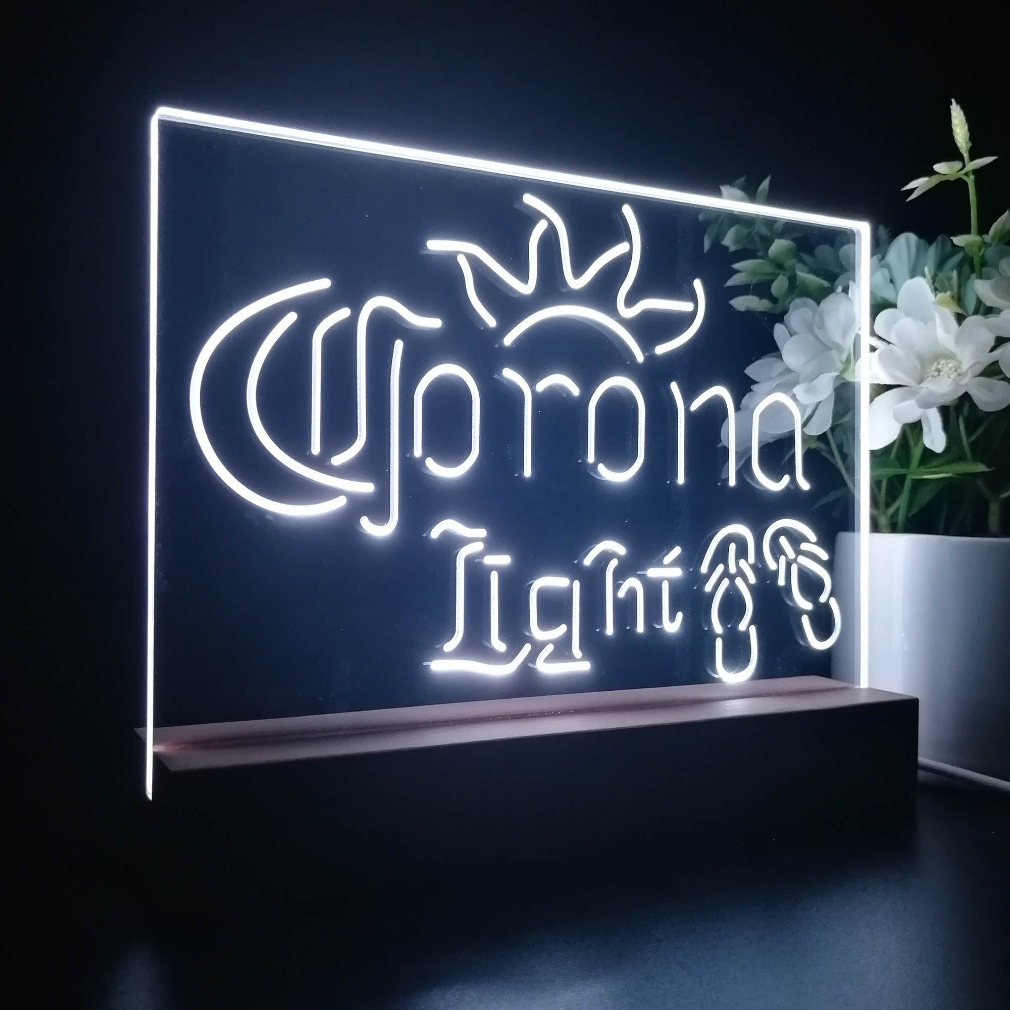 Corona Light Flip Flop Beach Neon Sign Pub Bar Lamp