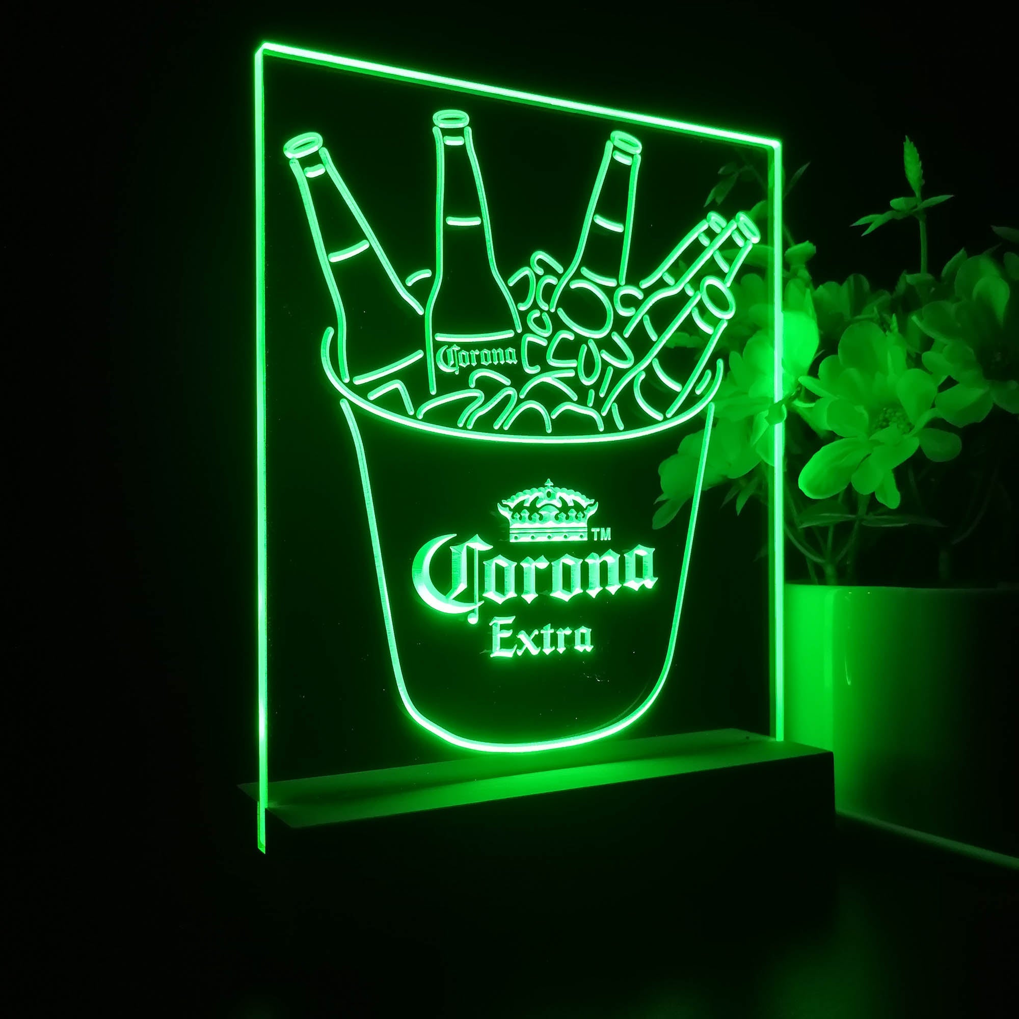 Corona Ice Bucket Beer Night Light Neon Pub Bar Lamp