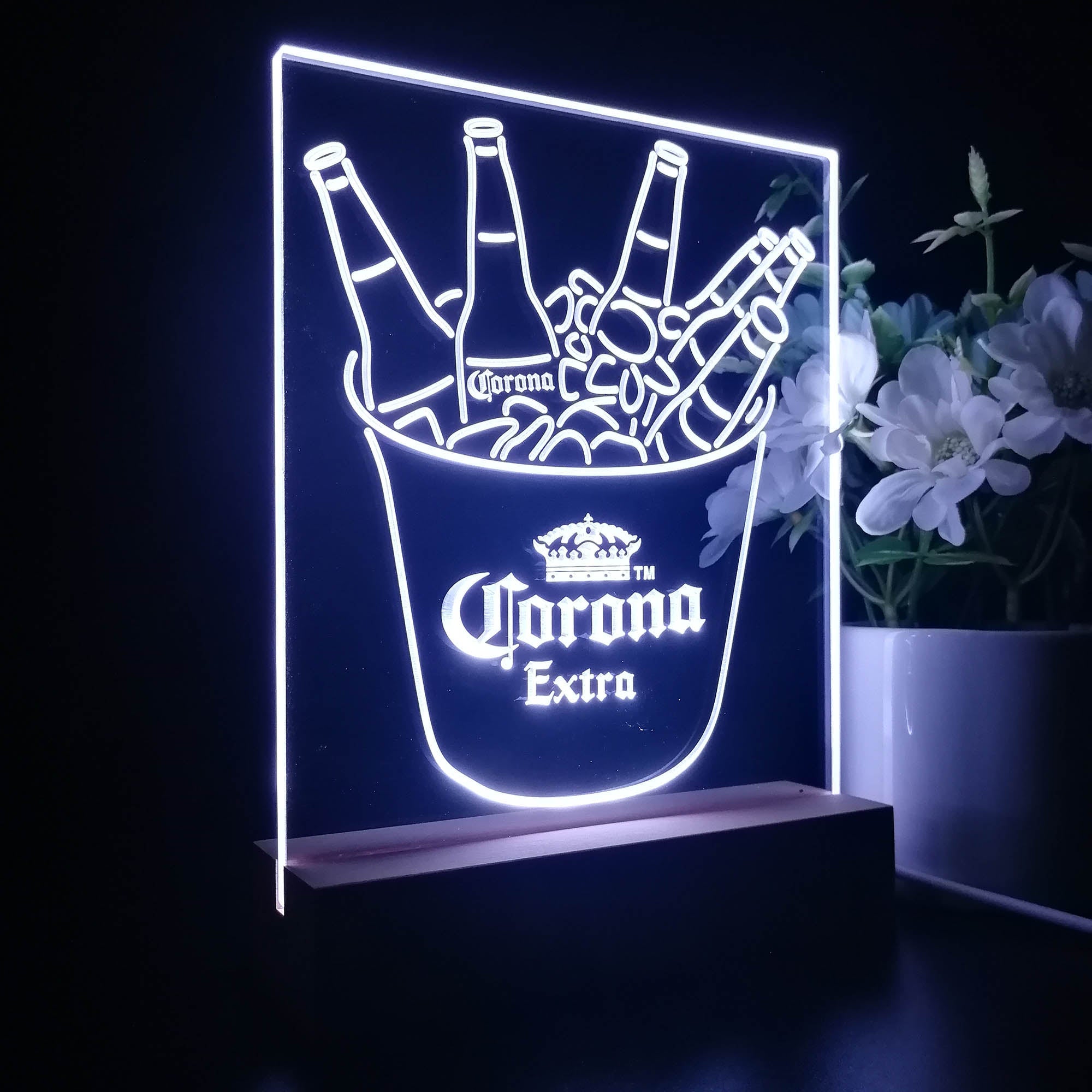 Corona Ice Bucket Beer Night Light Neon Pub Bar Lamp