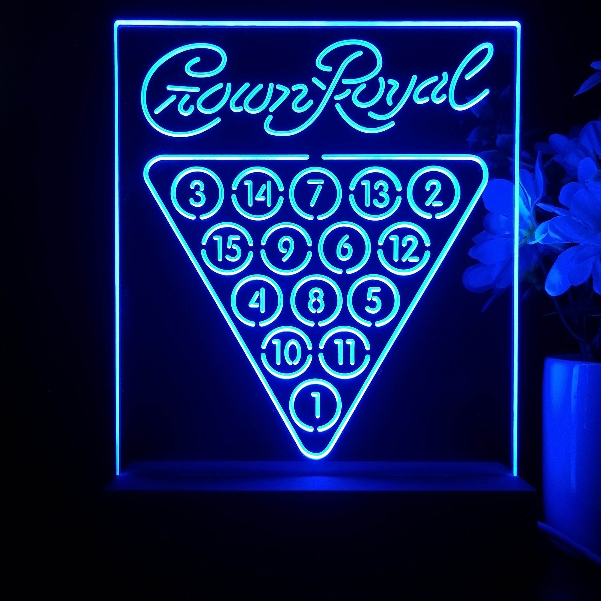 Crown Royal Pool Snooker Billiard Room 3D Illusion Night Light Desk Lamp