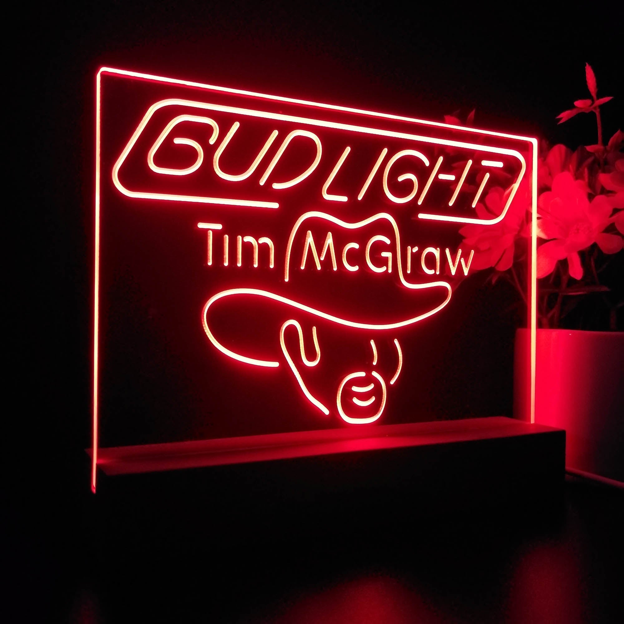 Bud Light Tim McGraw Beer Bar Neon Sign Pub Bar Lamp