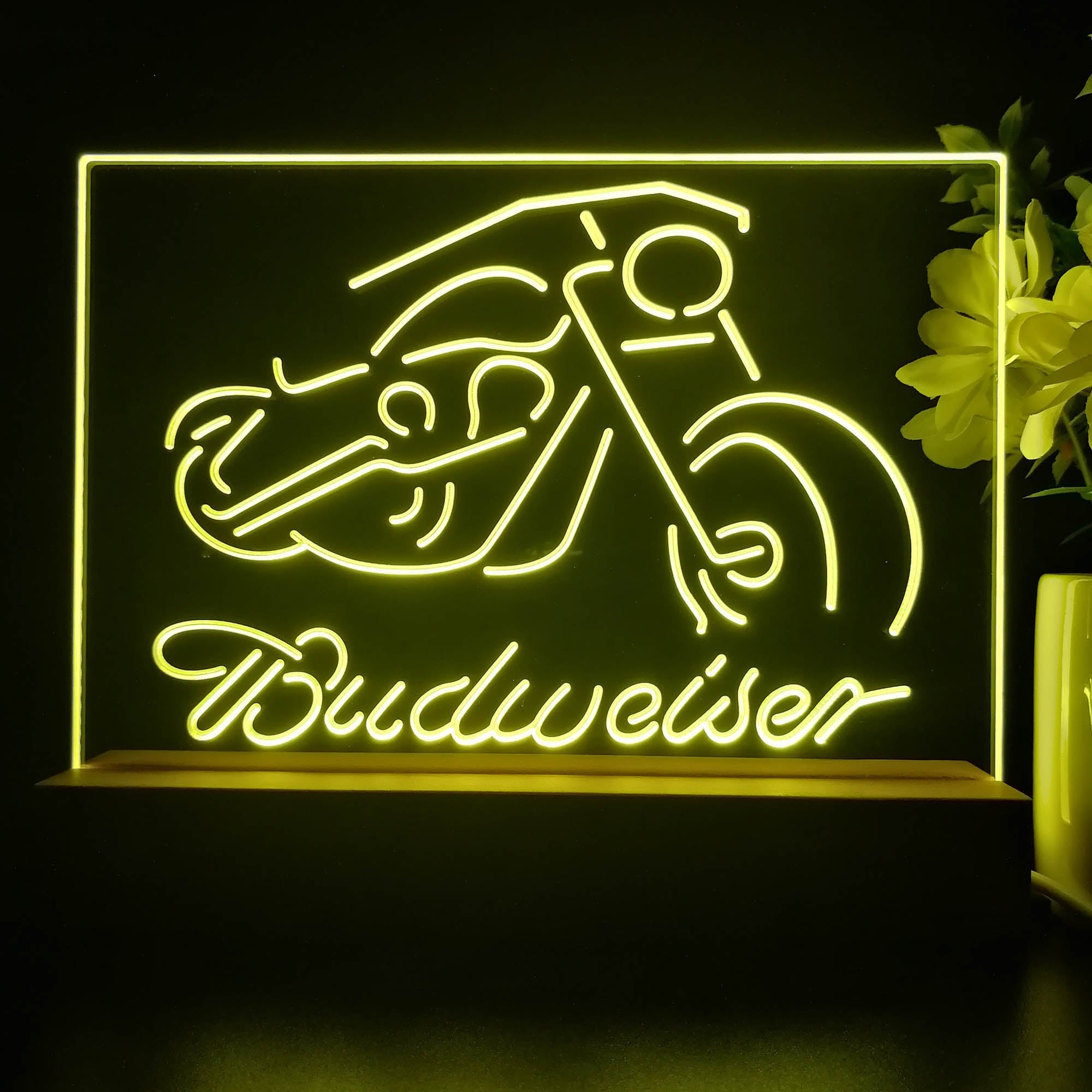 Budweiser Motorcycle Garage Neon Sign Pub Bar Lamp