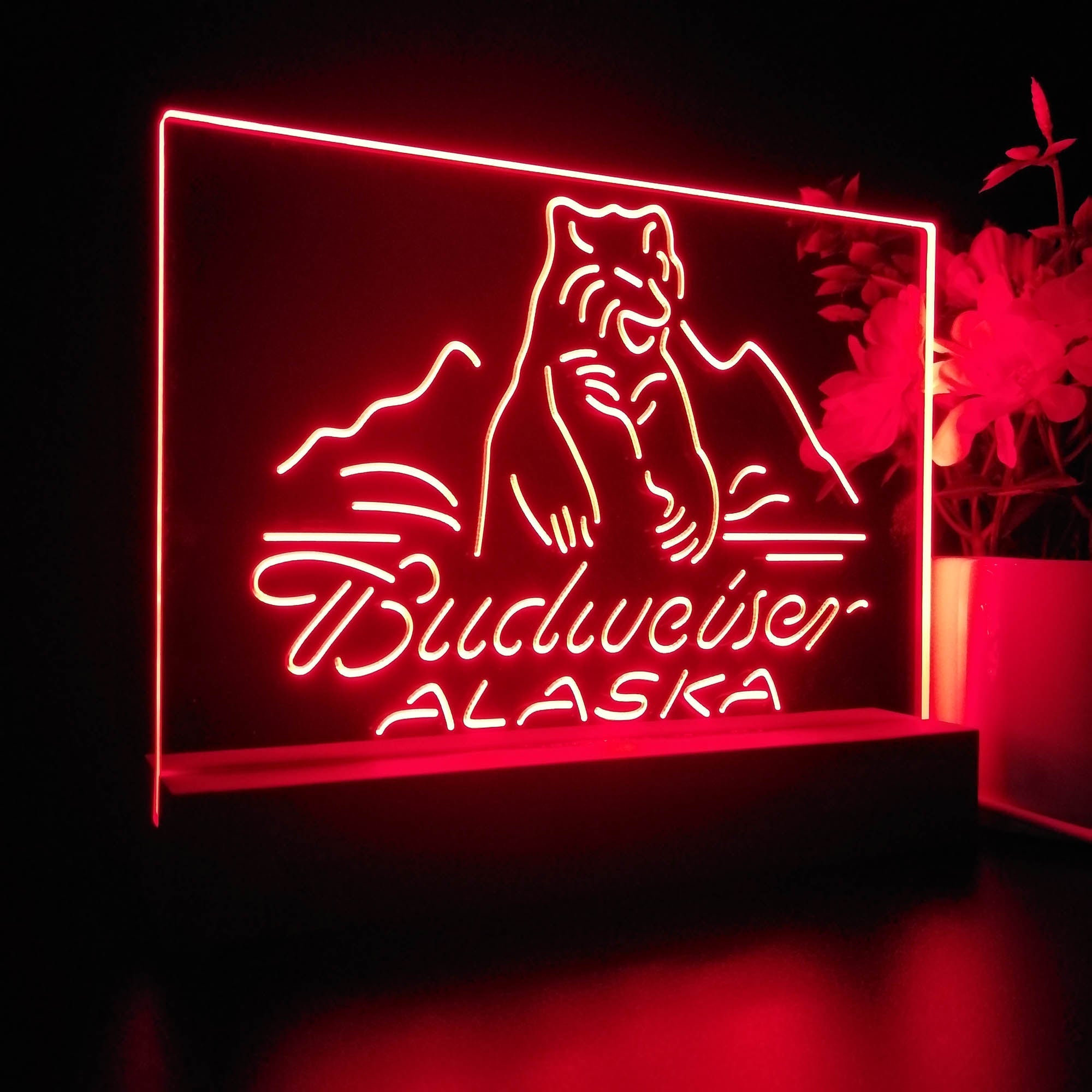 Budweiser Alsaka Polar Bear Beer Neon Sign Pub Bar Lamp