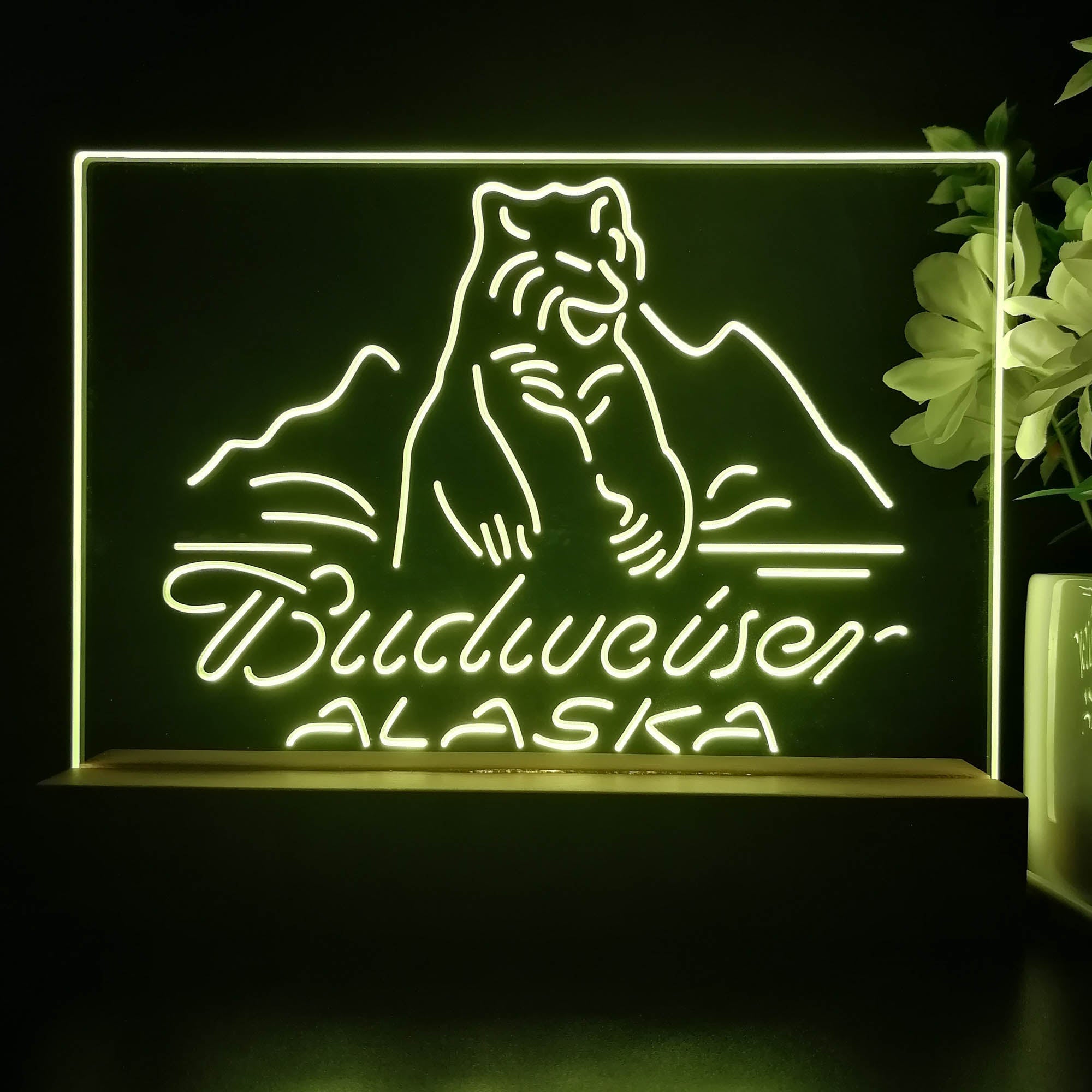 Budweiser Alsaka Polar Bear Beer Neon Sign Pub Bar Lamp