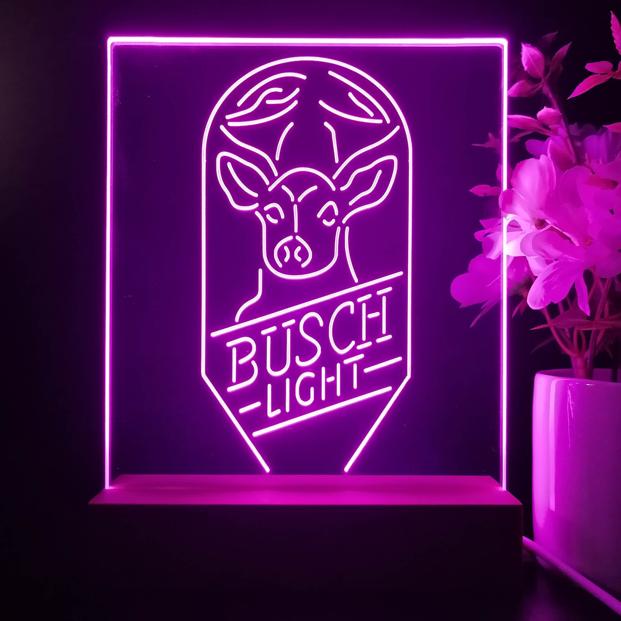 Busch Light Deer Night Light Neon Pub Bar Lamp