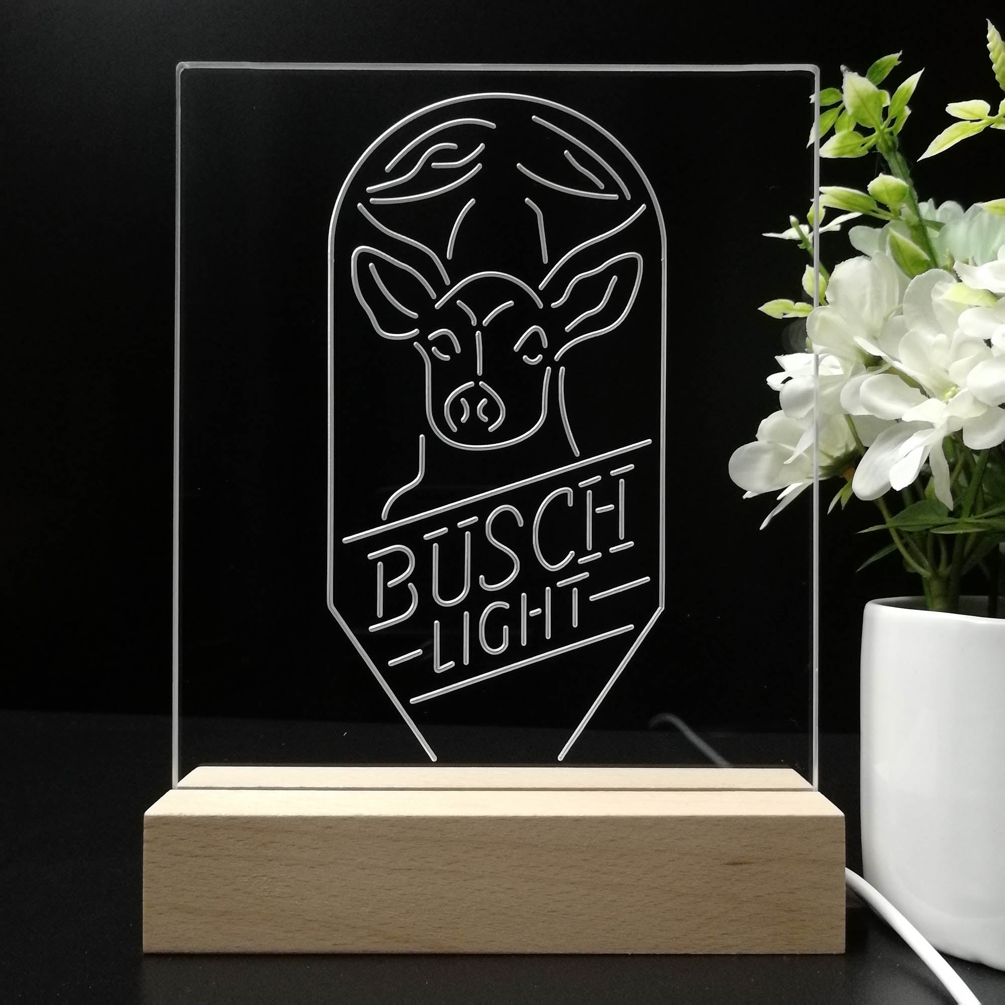Busch Light Deer Night Light Neon Pub Bar Lamp