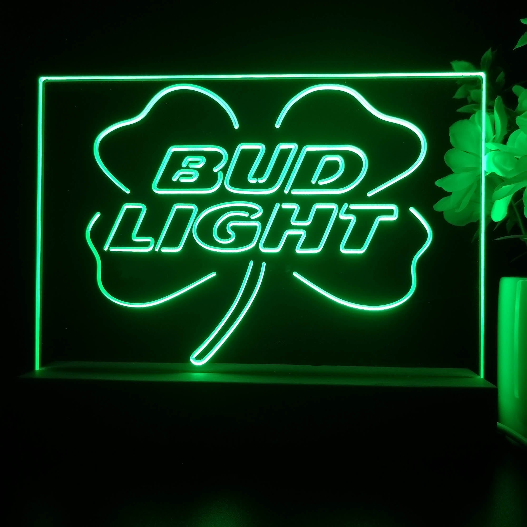 Bud Lights Clover Beer Neon Sign Pub Bar Lamp