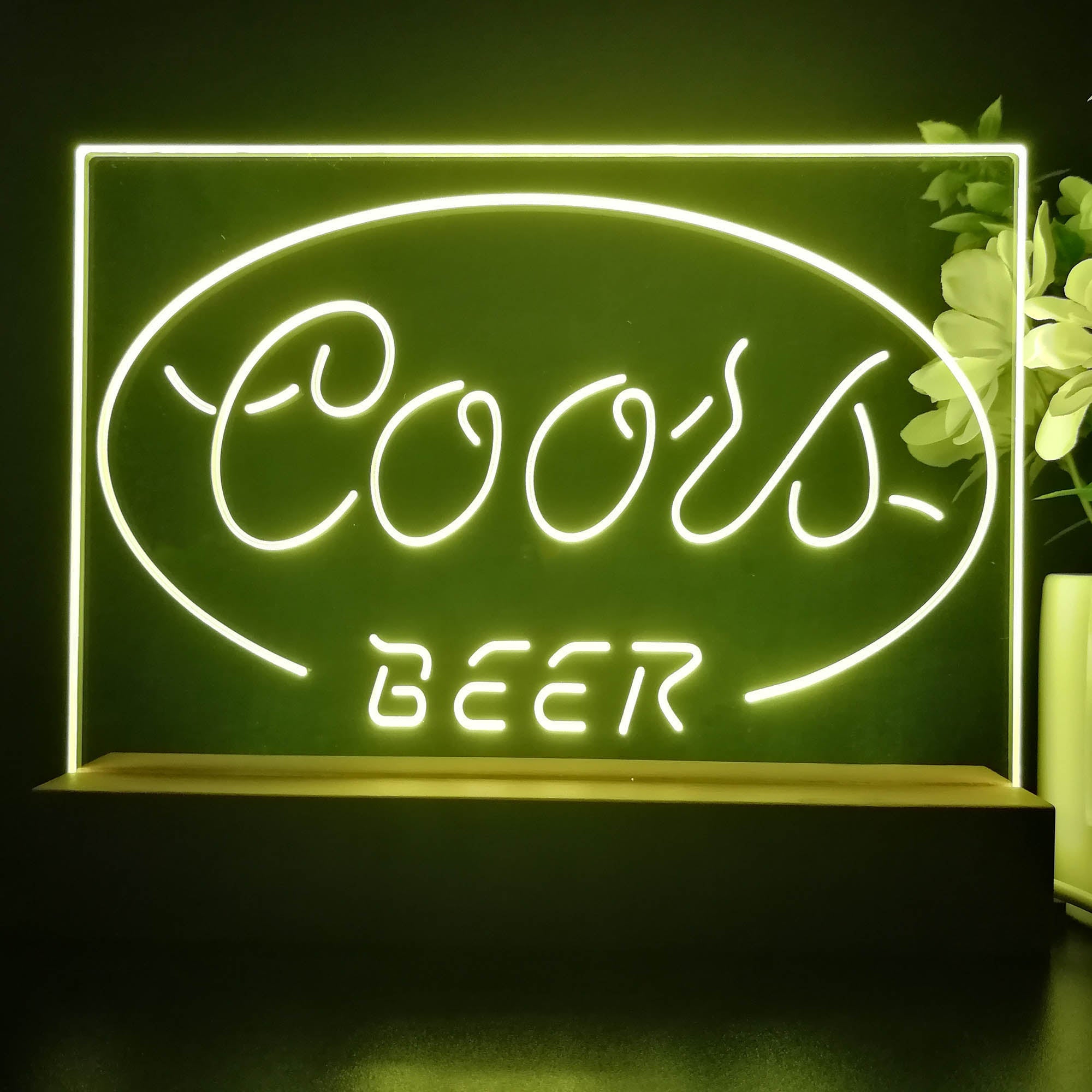 Coors Beer Oval Classic Neon Sign Pub Bar Lamp