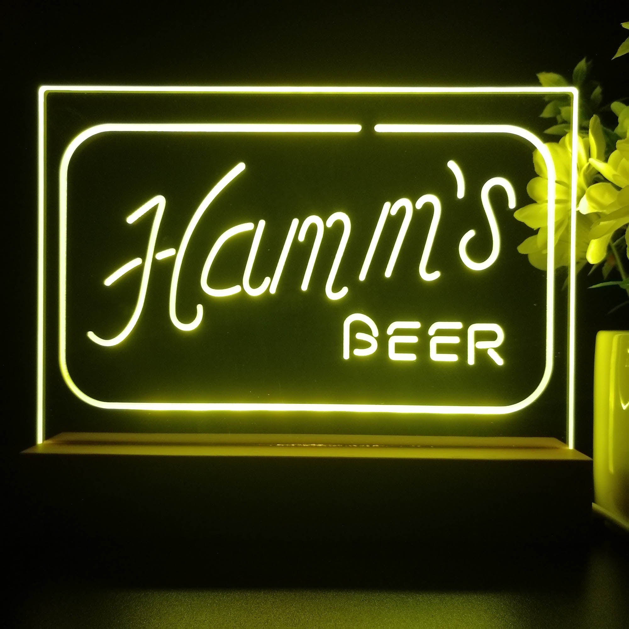 Hamm's Beer Rectangle Neon Sign Pub Bar Lamp