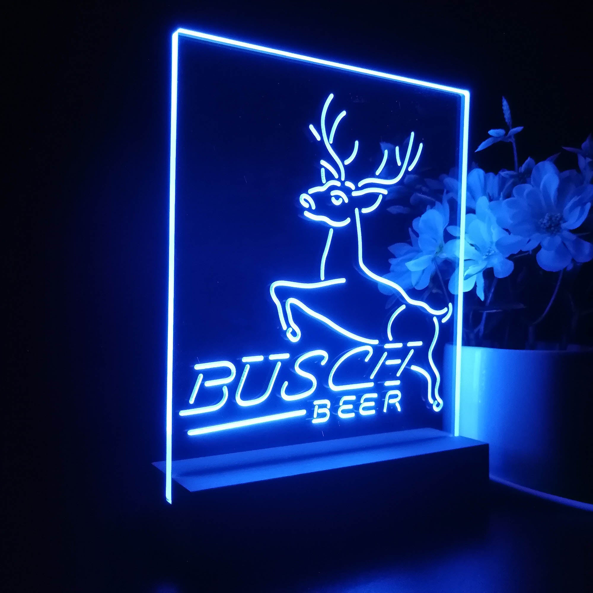 Busch Deer Jump Grassland 3D Illusion Night Light Desk Lamp