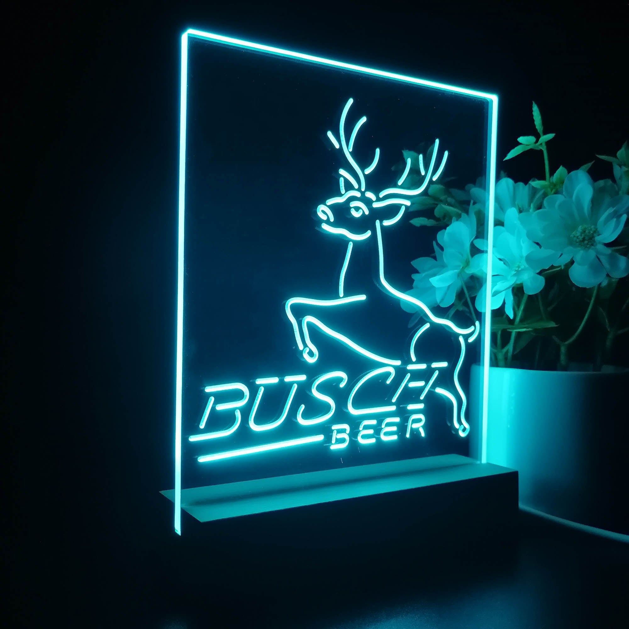 Busch Deer Jump Grassland 3D Illusion Night Light Desk Lamp