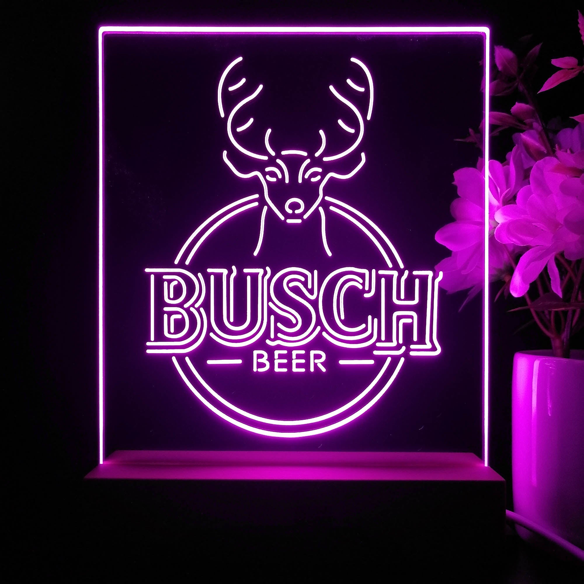 Buschs Beer Deer Night Light Neon Pub Bar Lamp