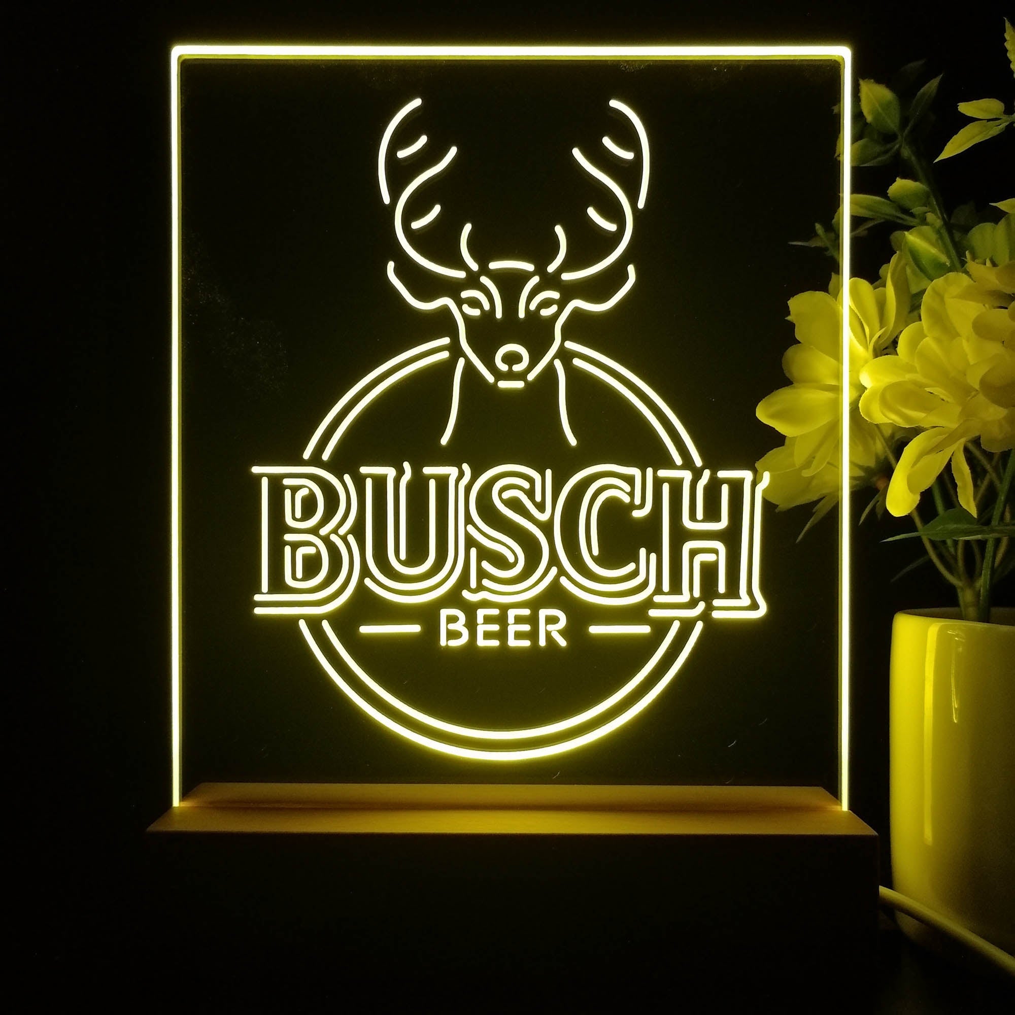 Buschs Beer Deer Night Light Neon Pub Bar Lamp
