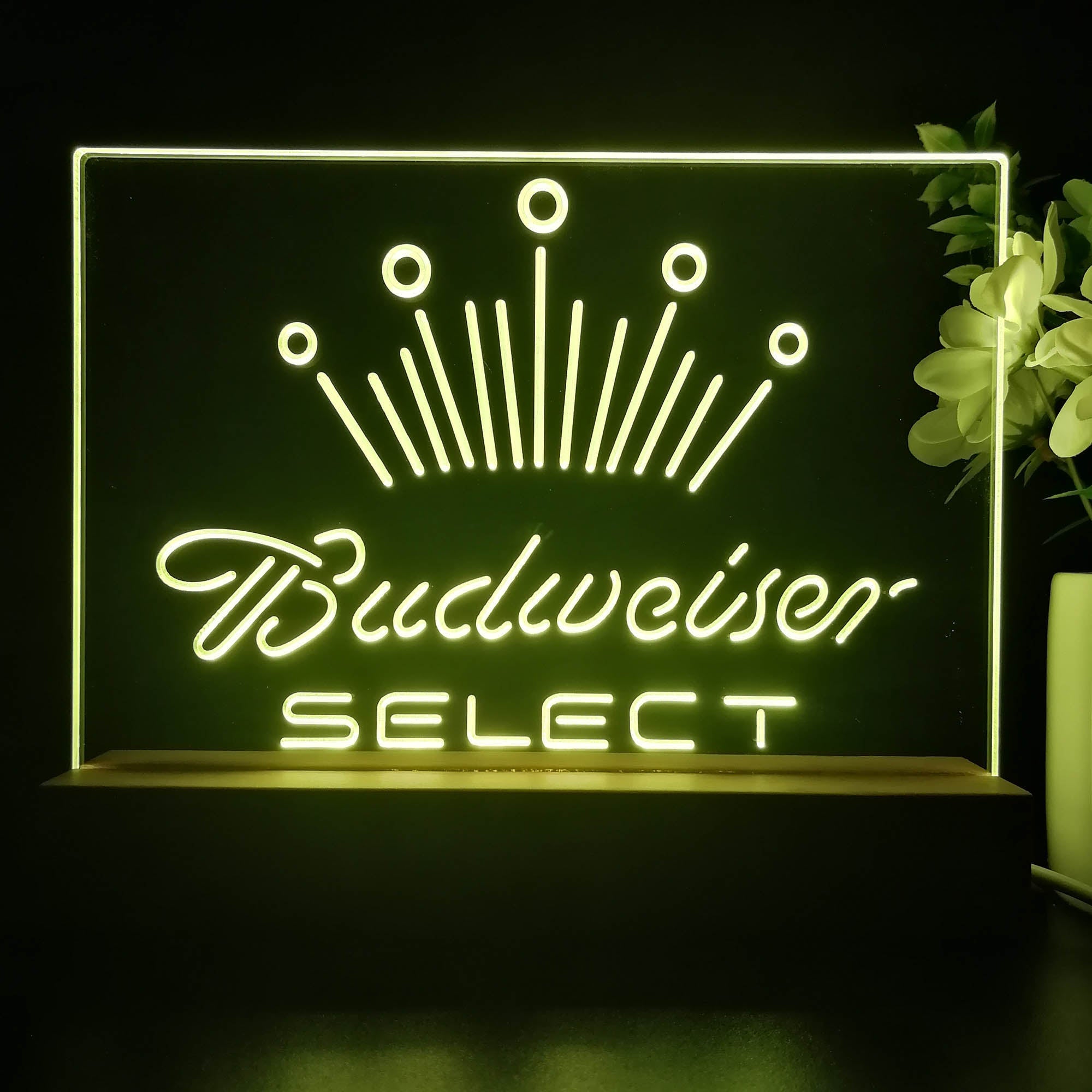 Budweisers Select Crown Classic Neon Sign Pub Bar Lamp
