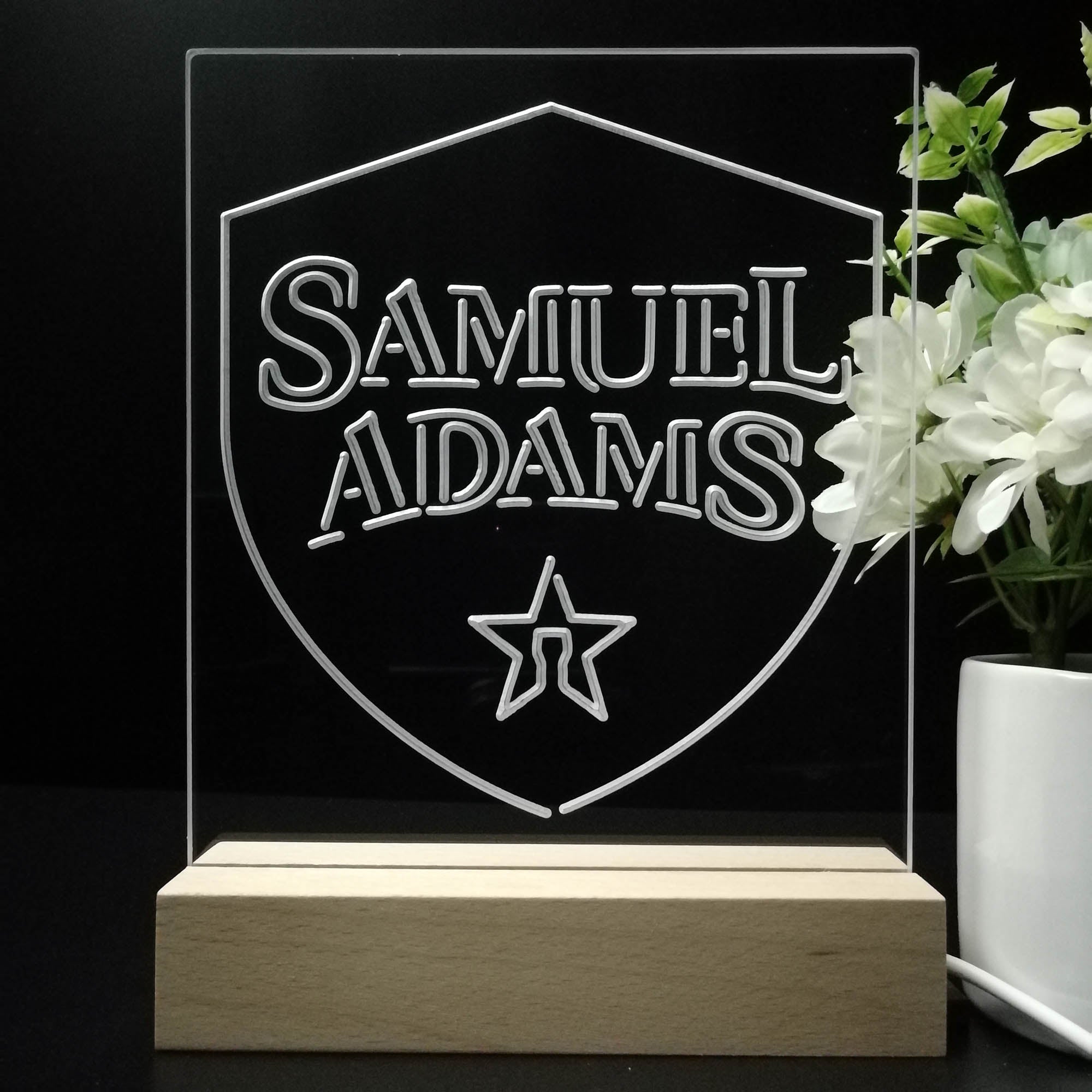 Samuel Adam Badge Night Light Neon Pub Bar Lamp