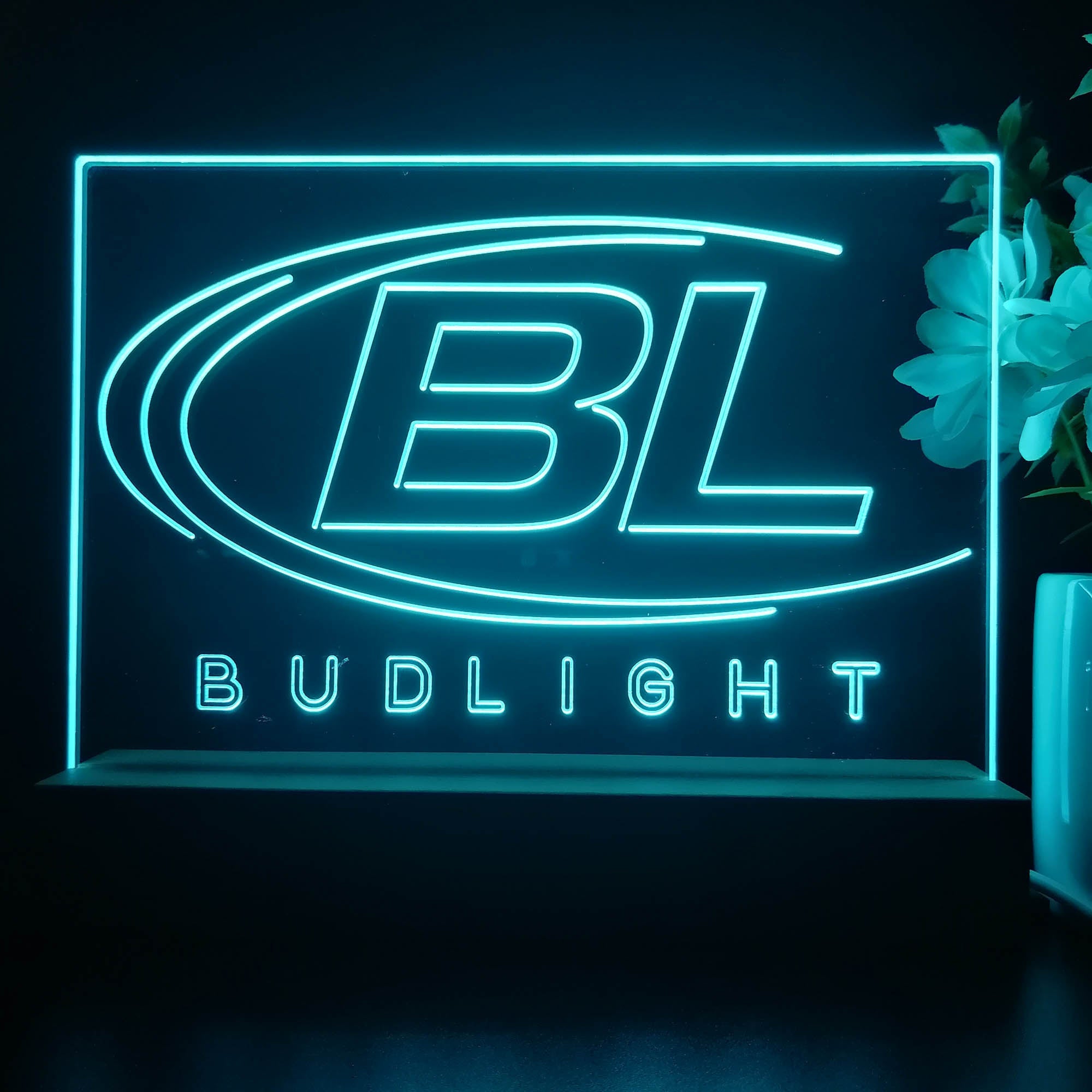 Bud Light Beer Shape Neon Sign Pub Bar Lamp