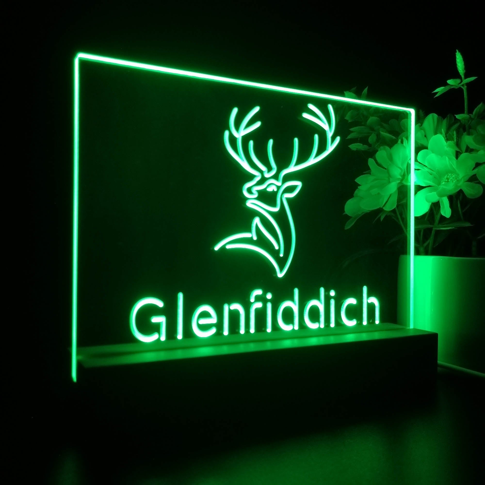 Glenfiddich Whisky Deer Wine Neon Sign Pub Bar Lamp