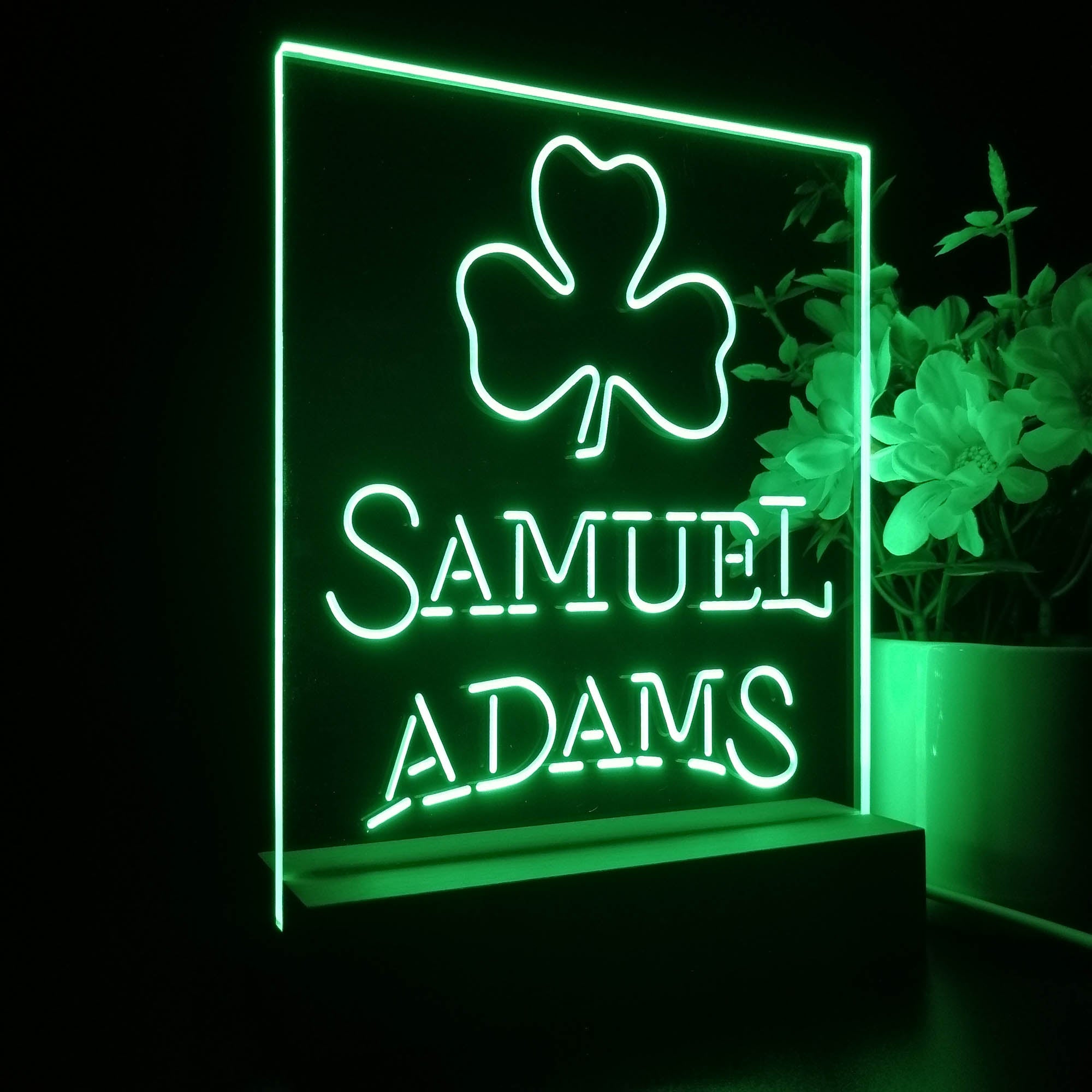 Samuel Adam Shamrock Night Light Neon Pub Bar Lamp