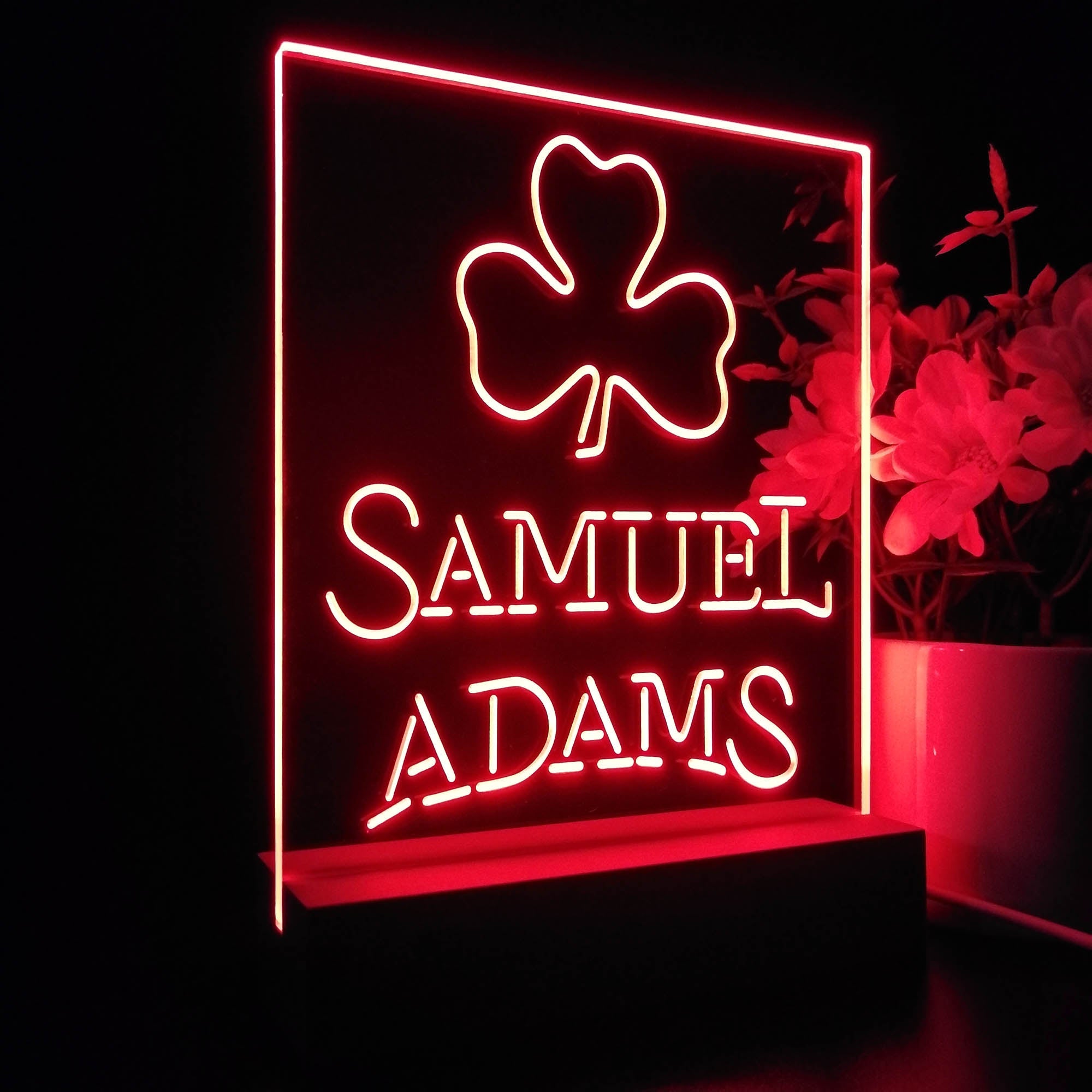 Samuel Adam Shamrock Night Light Neon Pub Bar Lamp