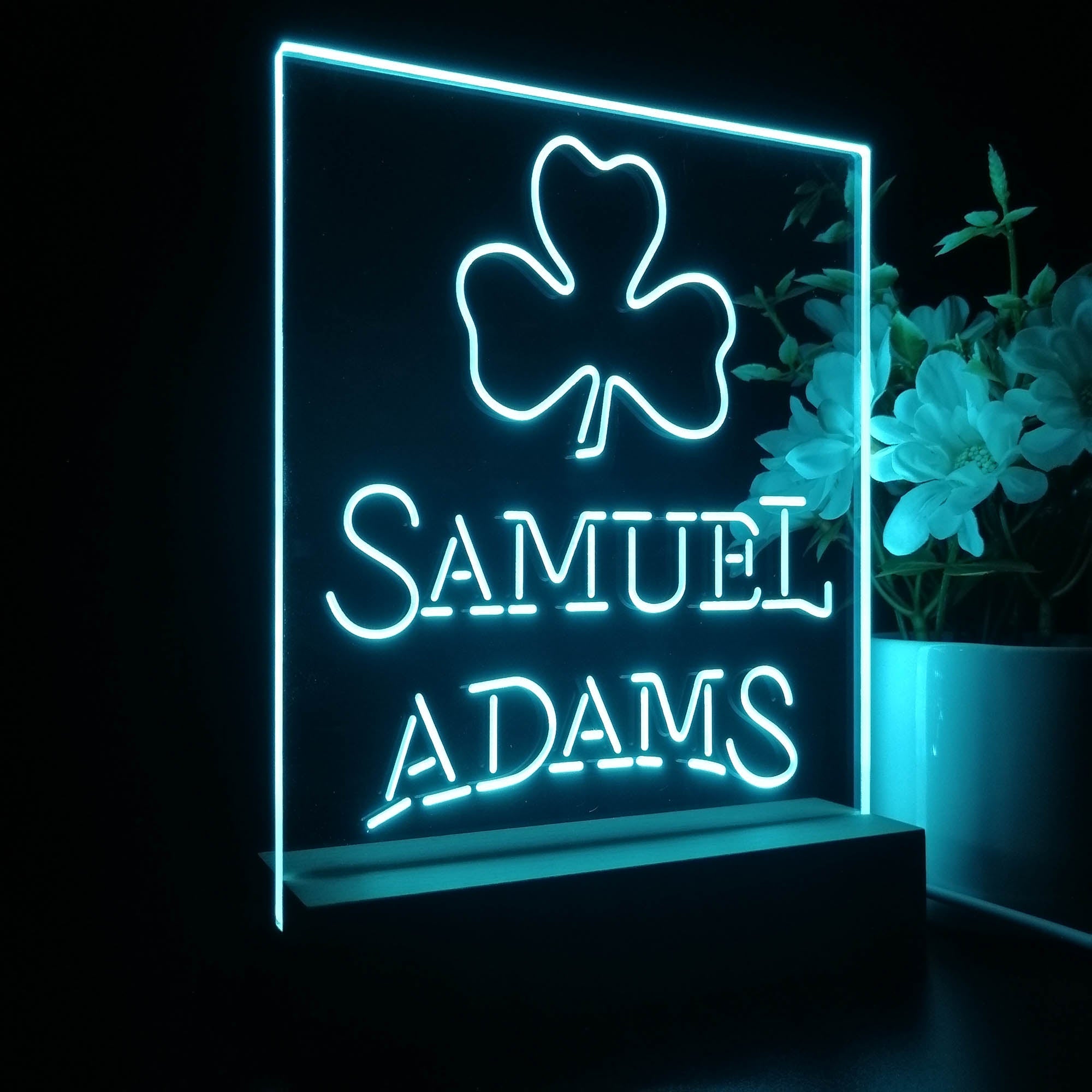 Samuel Adam Shamrock Night Light Neon Pub Bar Lamp