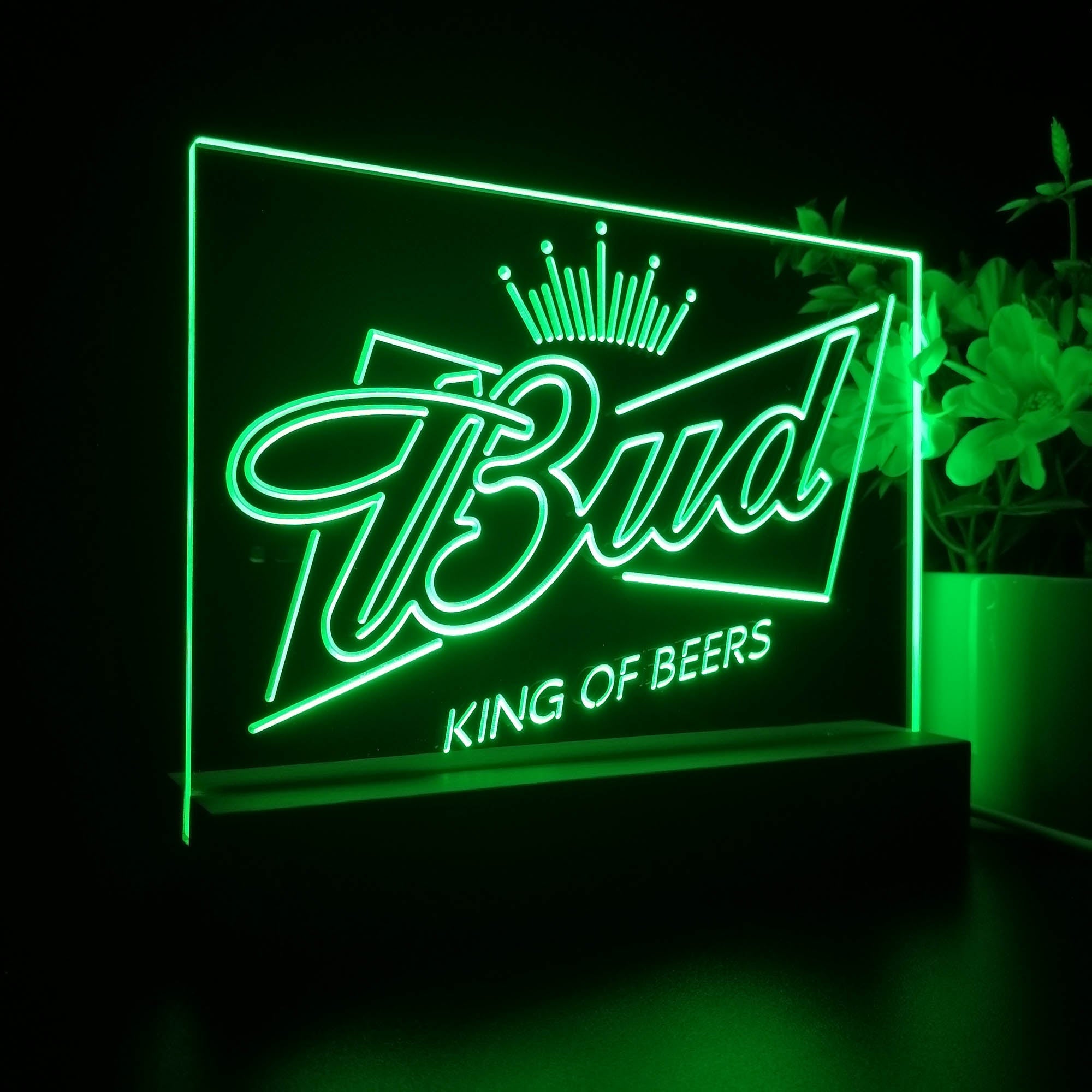 Bud King of Beer Crown Neon Sign Pub Bar Lamp