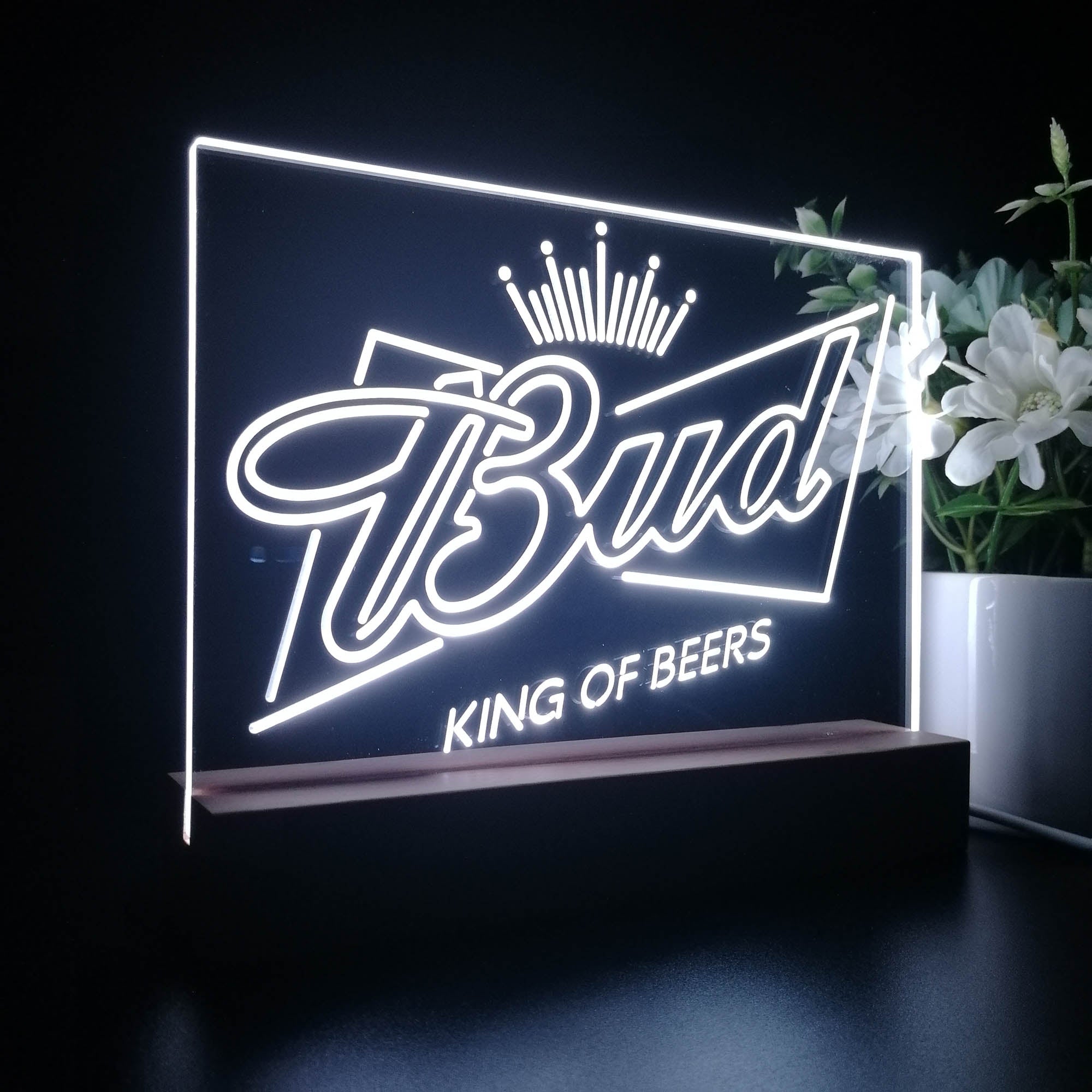 Bud King of Beer Crown Neon Sign Pub Bar Lamp