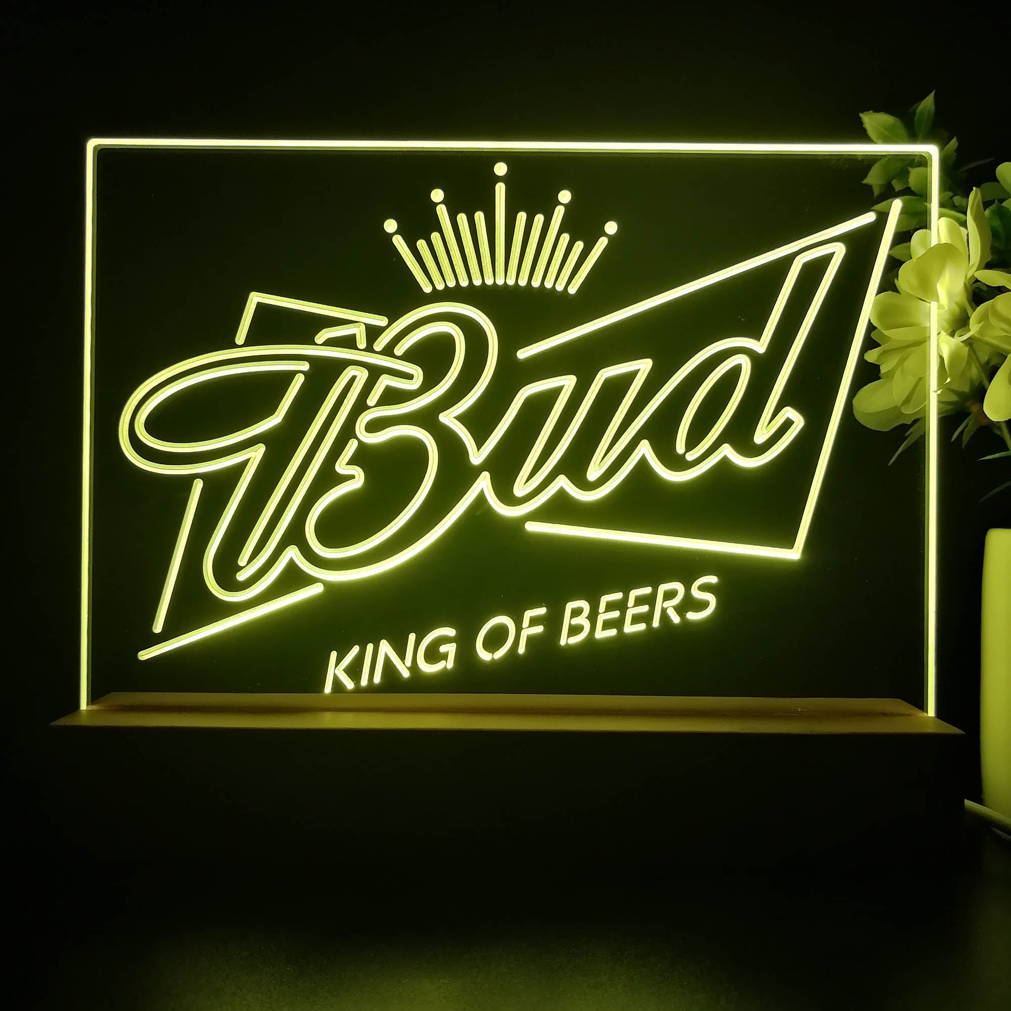 Bud King of Beer Crown Neon Sign Pub Bar Lamp