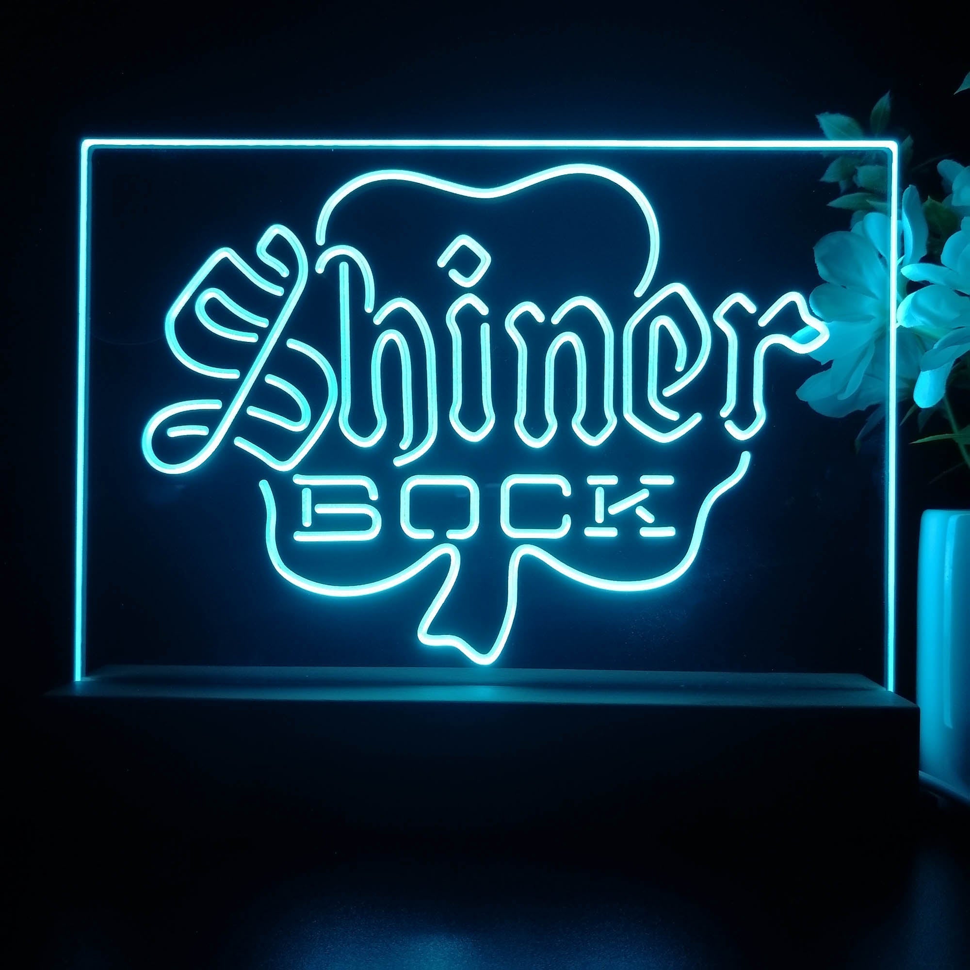 Shiner Bock Shamrock Neon Sign Pub Bar Lamp
