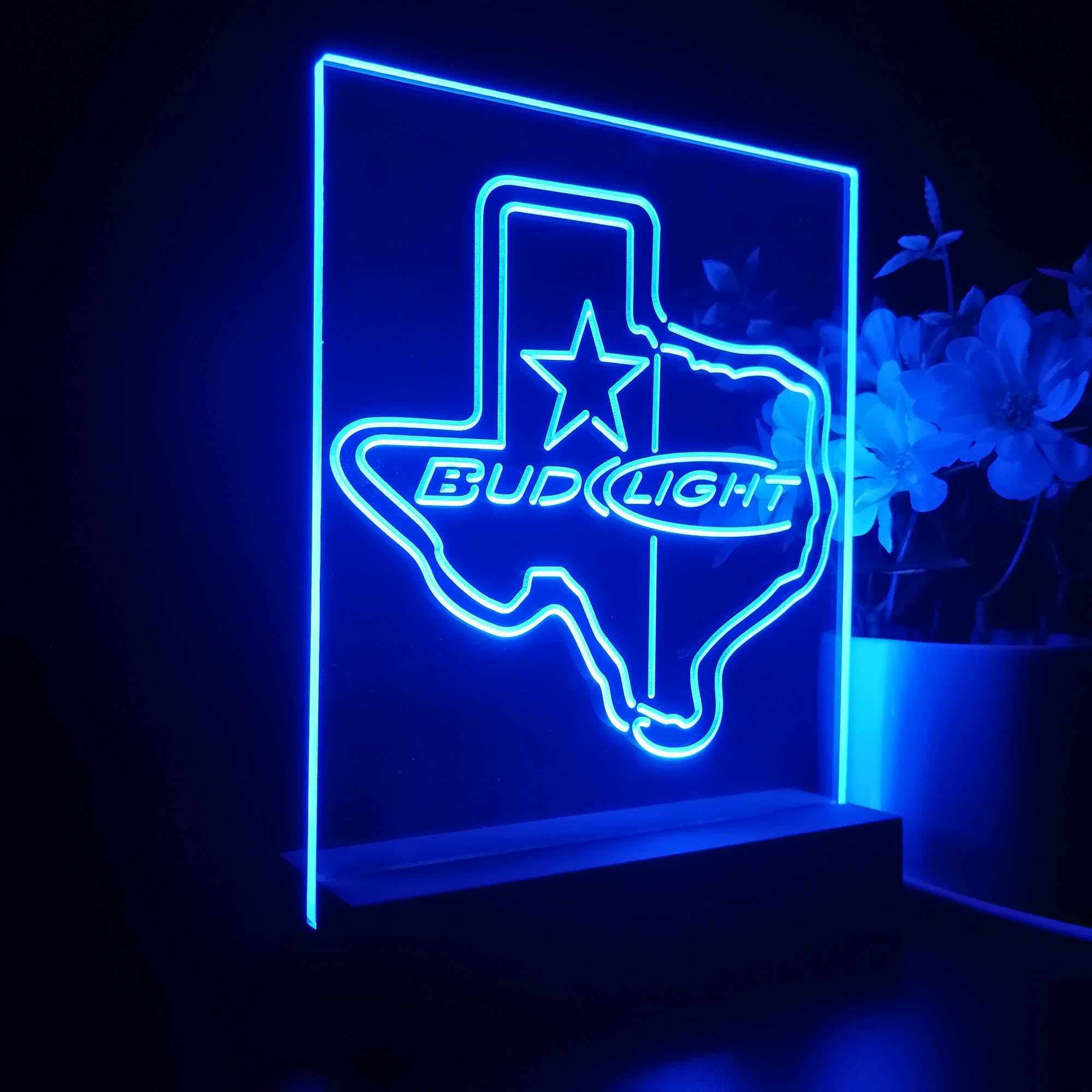 Bud Light Texas Star 3D Illusion Night Light Desk Lamp