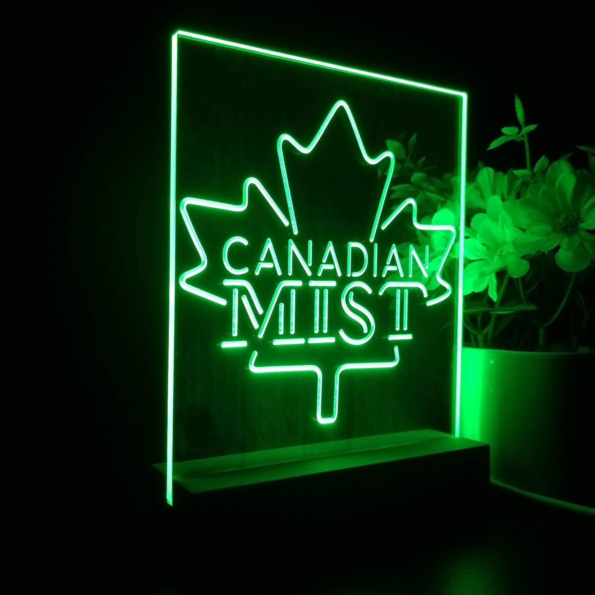 Canadian Mist Maple Leaf 3D Illusion Night Light Desk Lamp