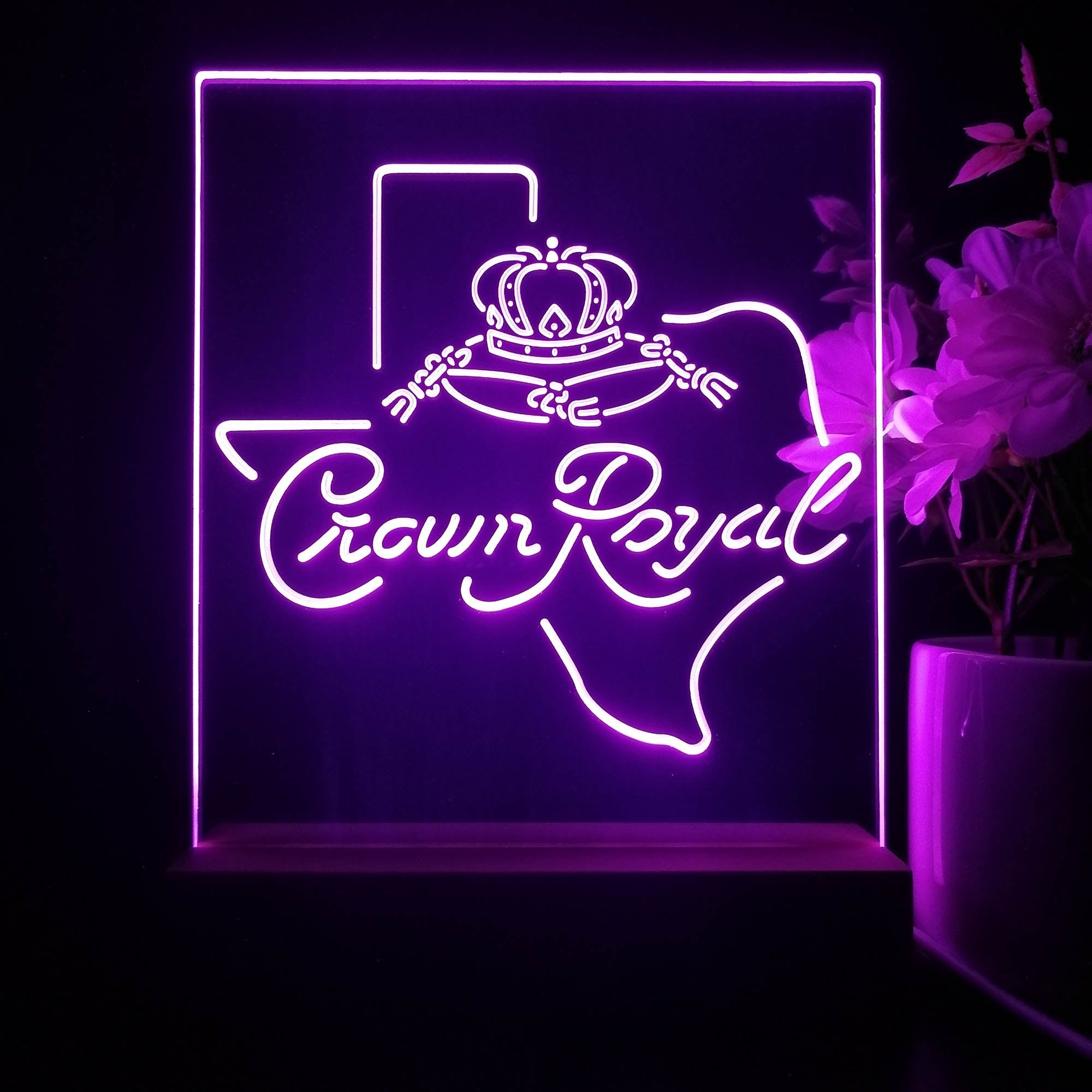 Crown Royal Texas Star 3D Illusion Night Light Desk Lamp