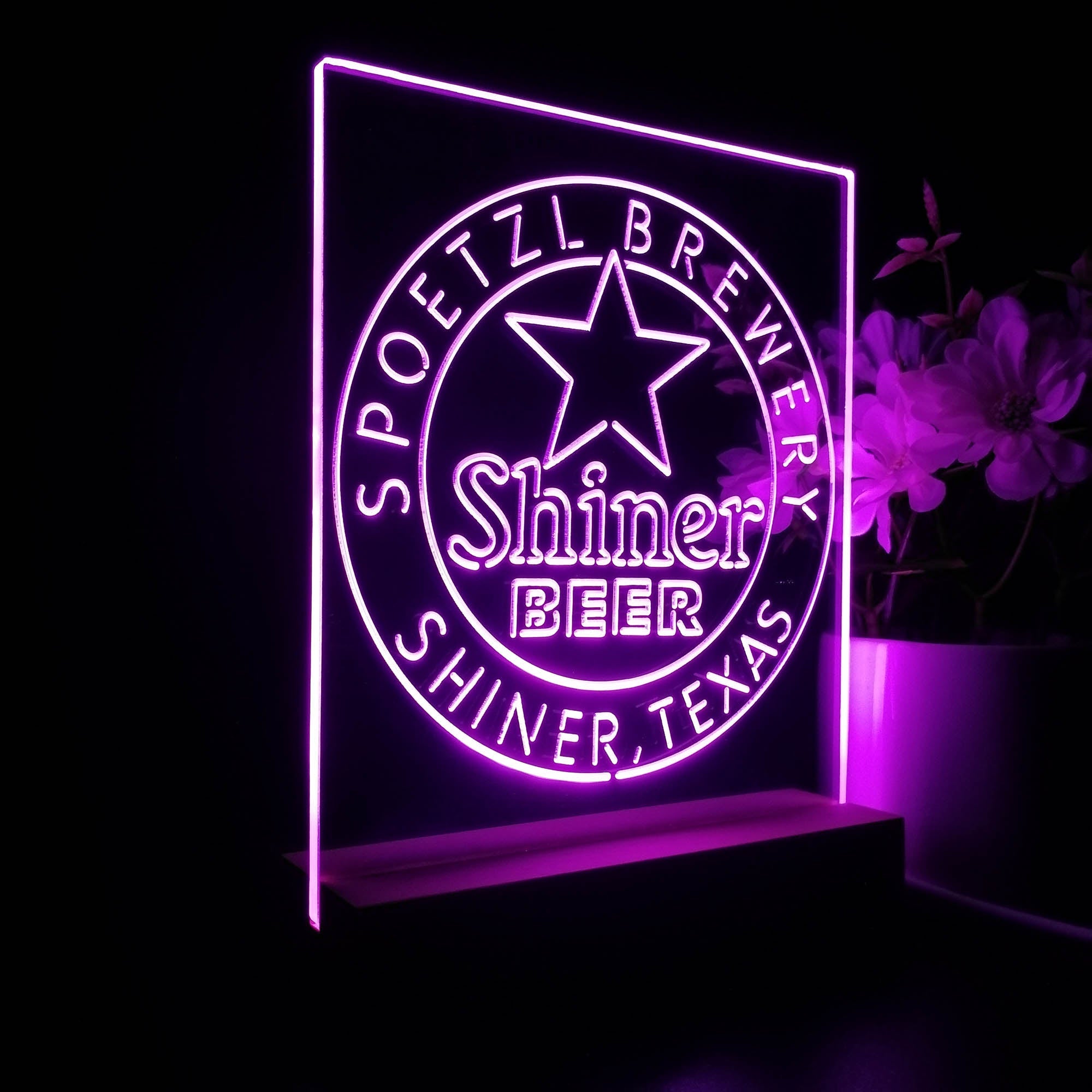 Shiner Beer Star 3D Illusion Night Light Desk Lamp