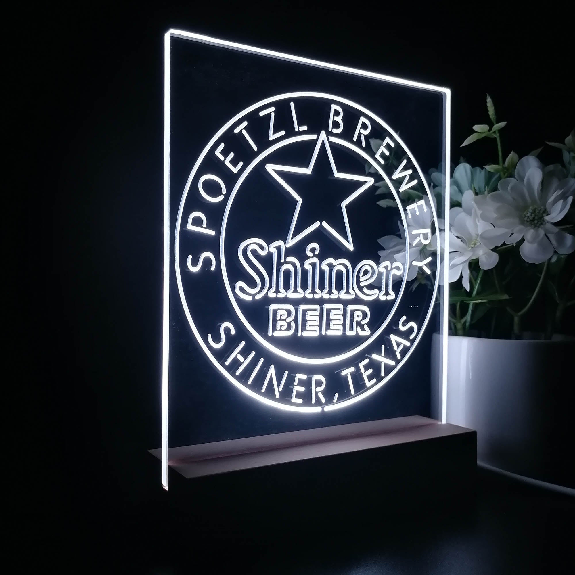 Shiner Beer Star 3D Illusion Night Light Desk Lamp