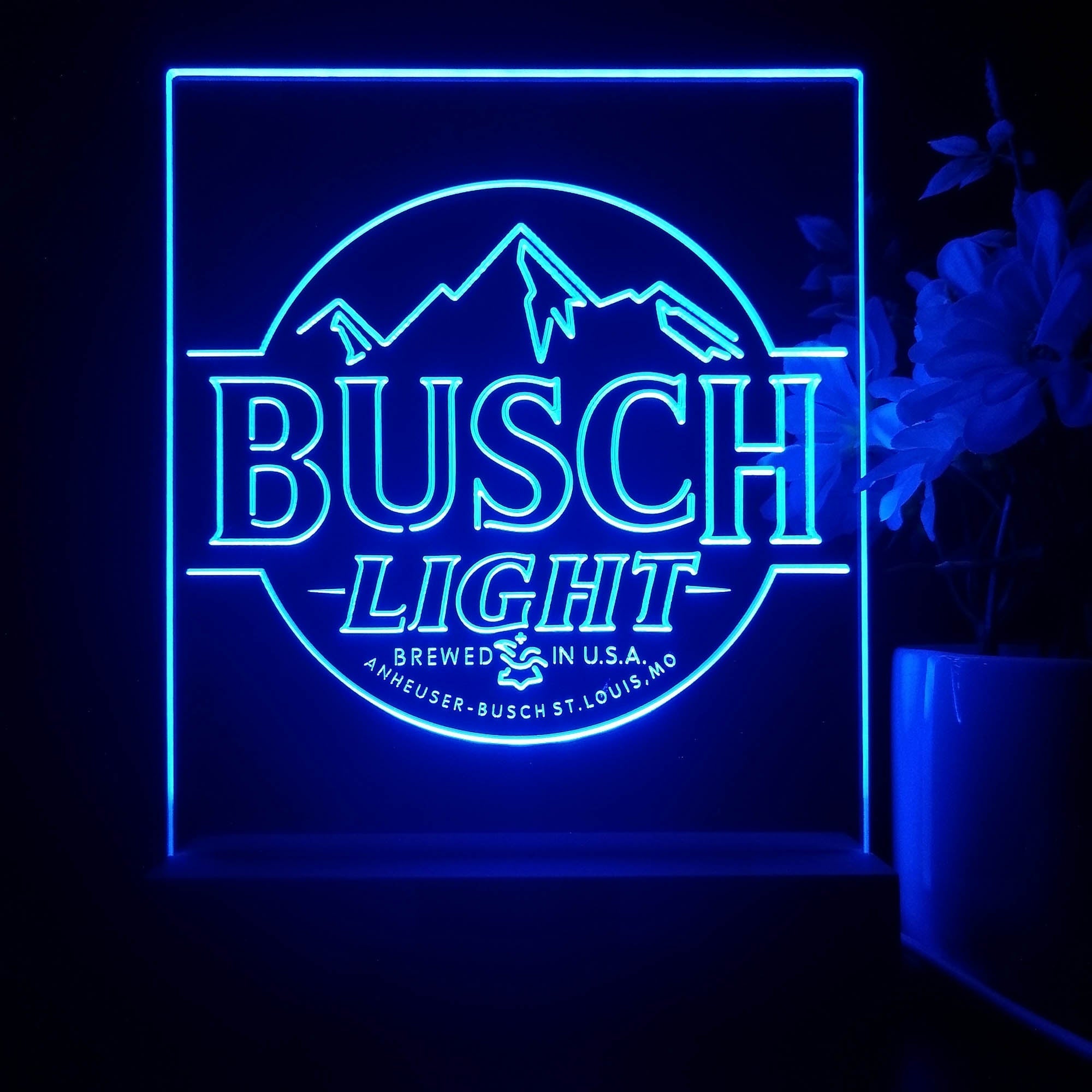 Busch Light Mountain 3D Illusion Night Light Desk Lamp