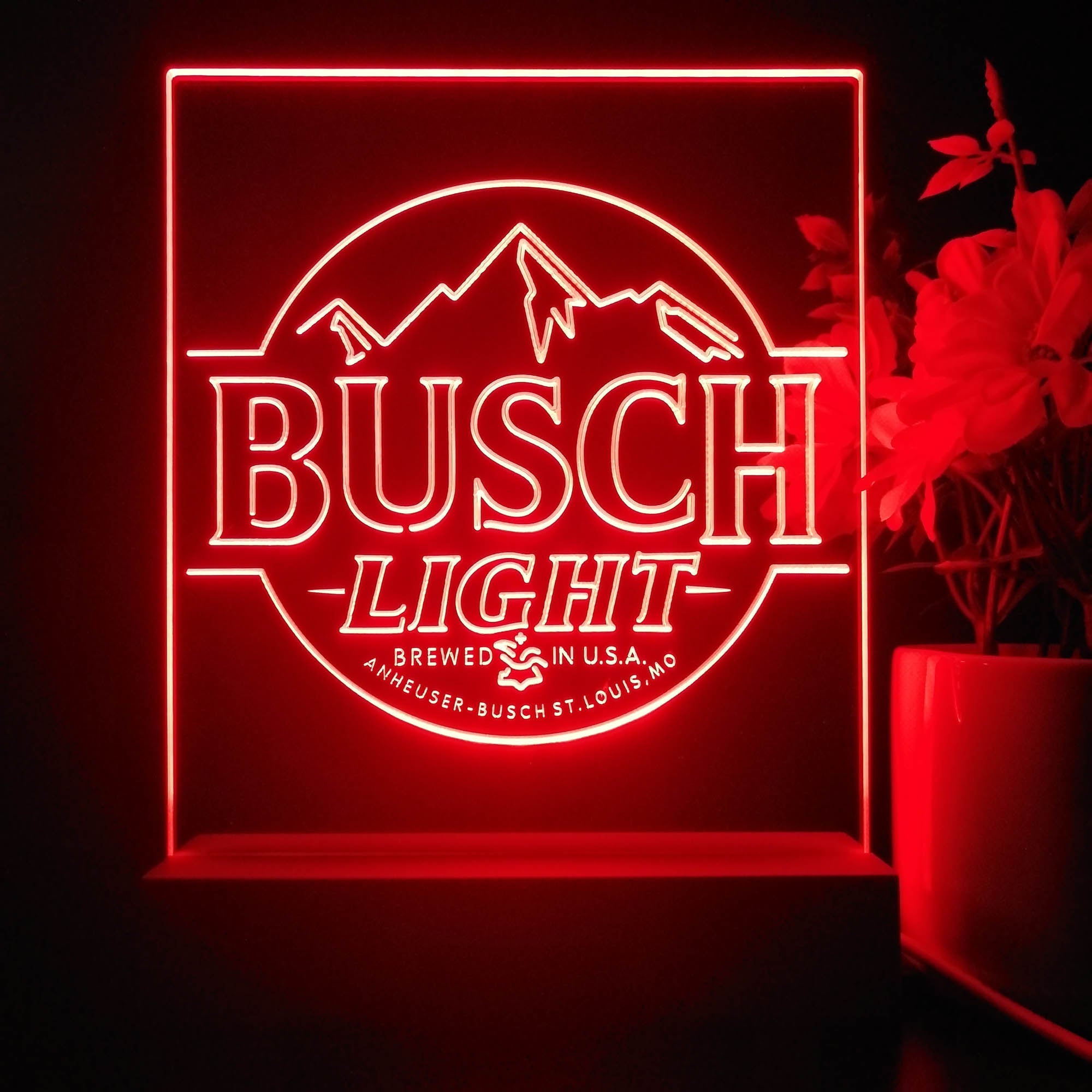 Busch Light Mountain 3D Illusion Night Light Desk Lamp