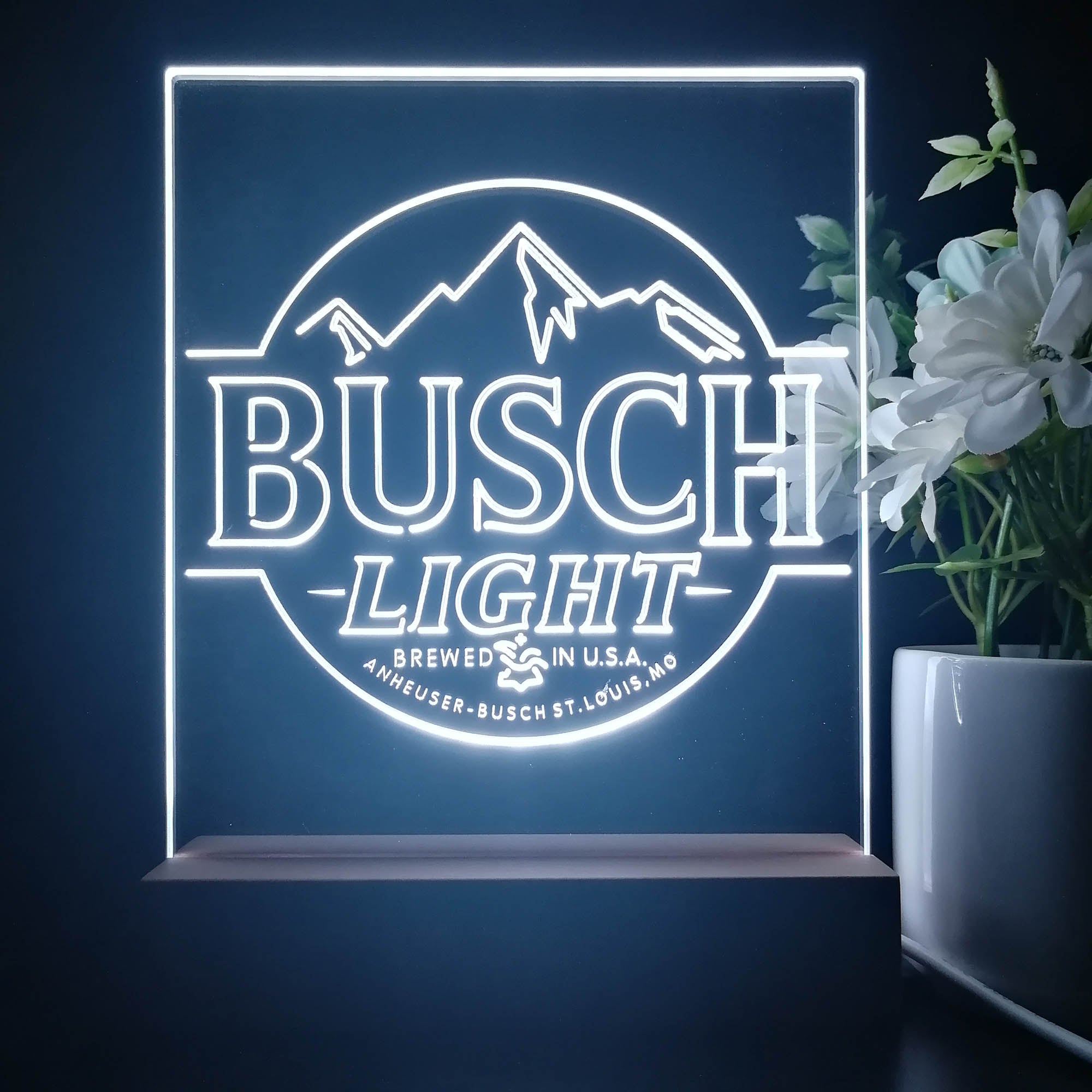 Busch Light Mountain 3D Illusion Night Light Desk Lamp