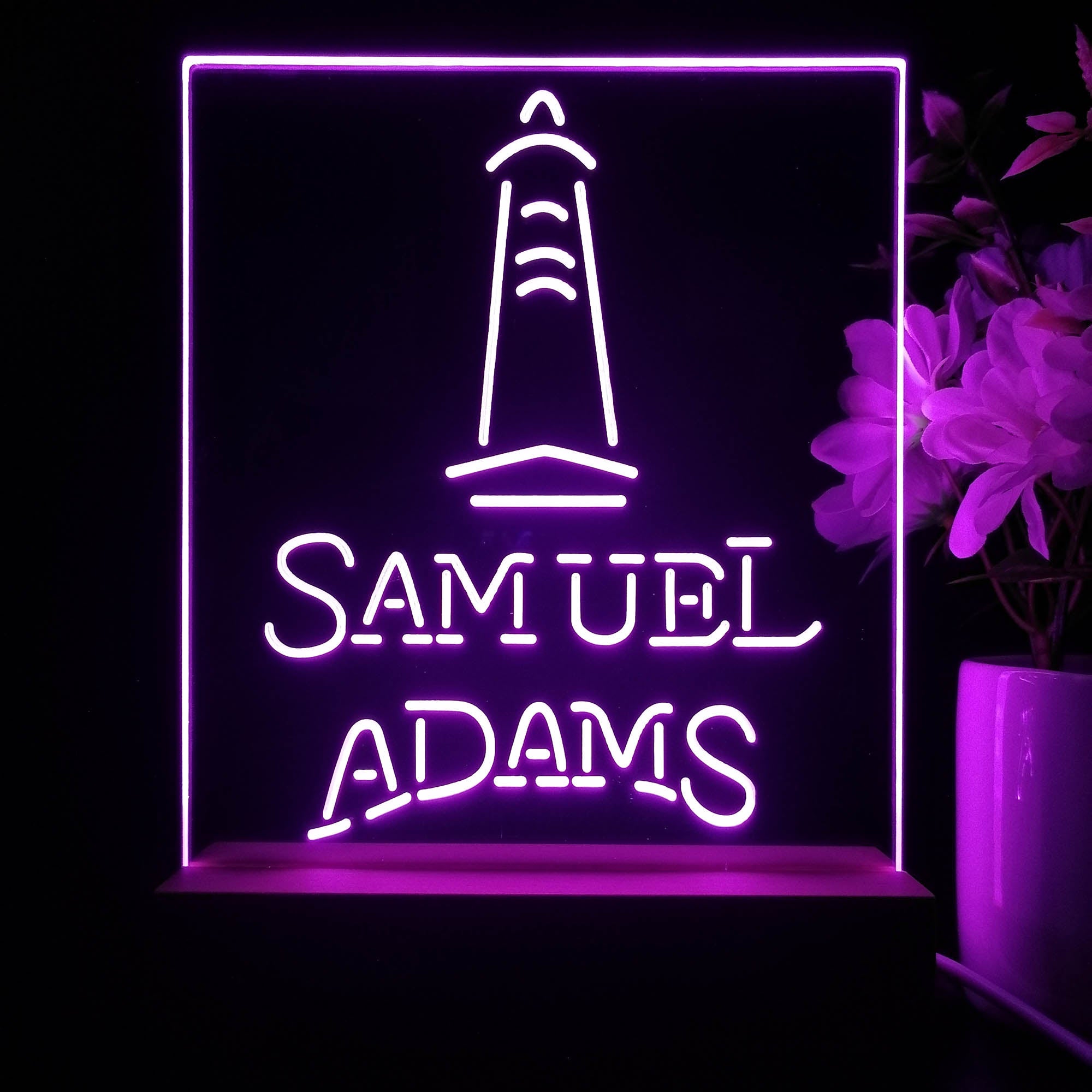 Samuel Adams Lighthouse Night Light Neon Pub Bar Lamp