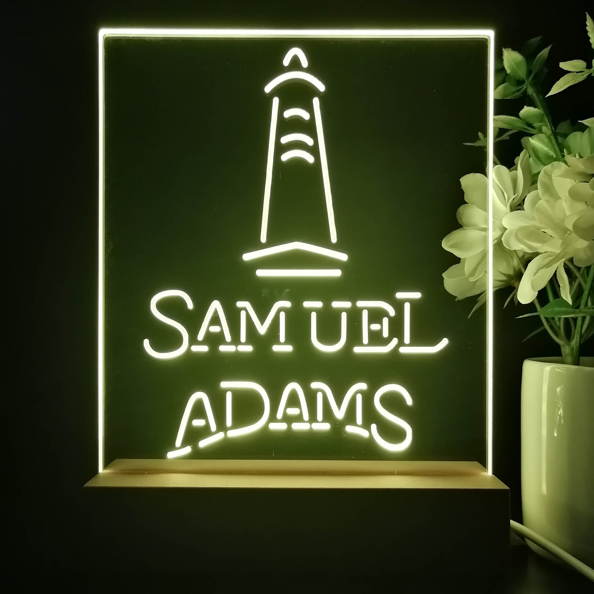 Samuel Adams Lighthouse Night Light Neon Pub Bar Lamp