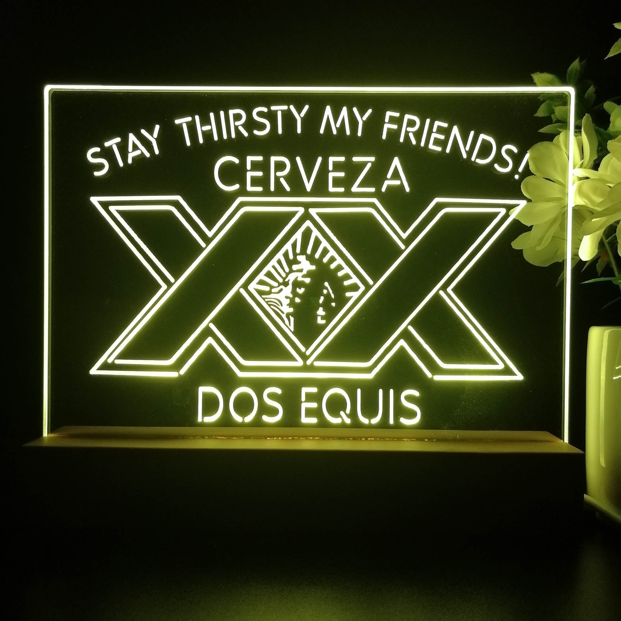 XX Dos Equis Stay Thirsty My Friends Neon Sign Pub Bar Lamp