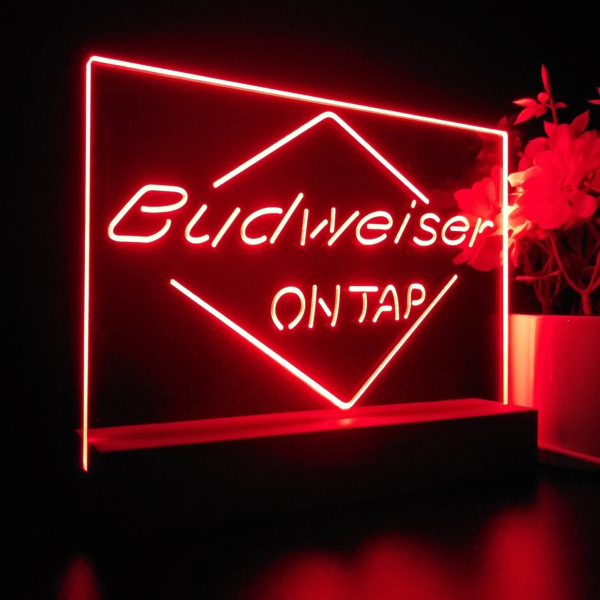 Budweiser On Tap Beer Neon Sign Pub Bar Lamp