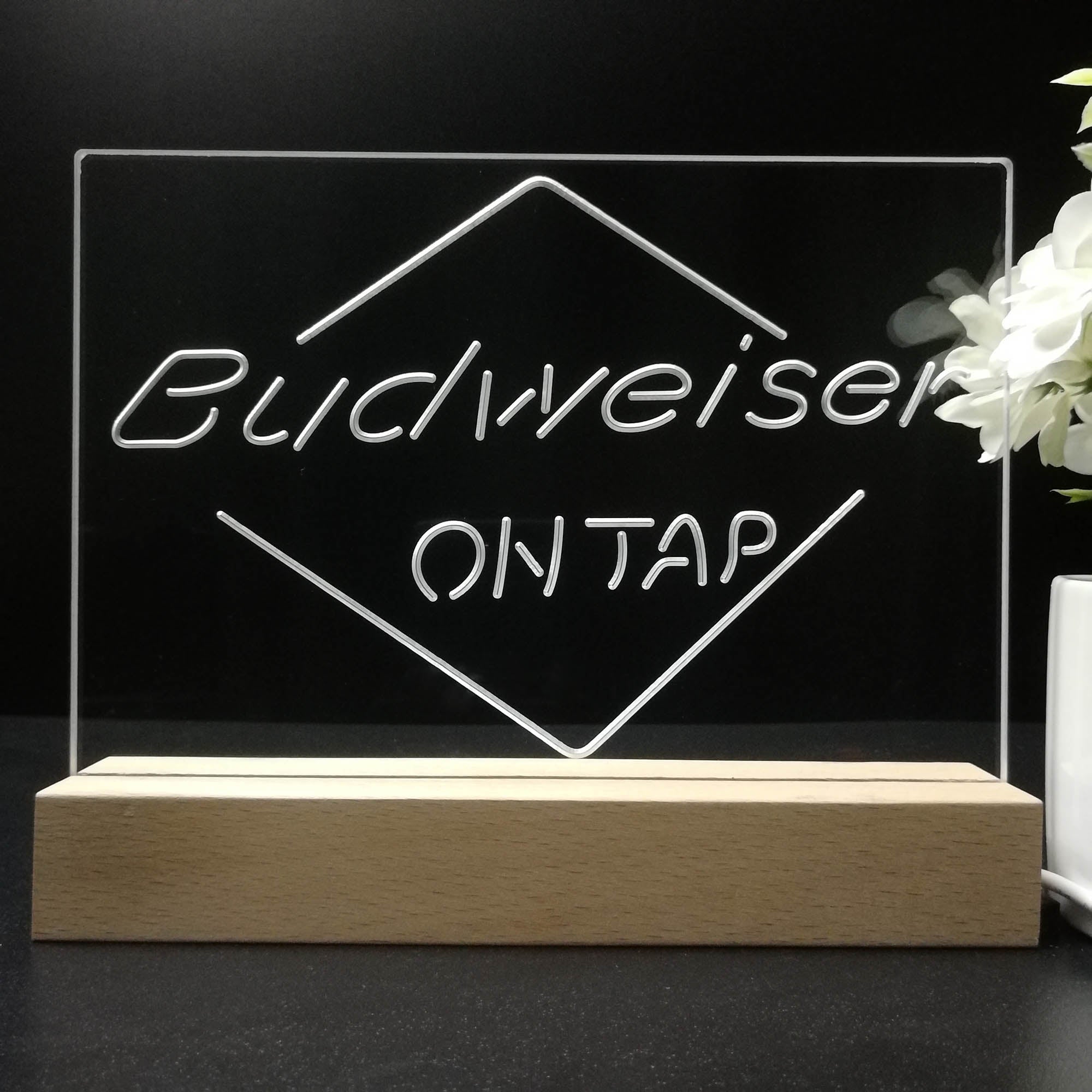 Budweiser On Tap Beer Neon Sign Pub Bar Lamp