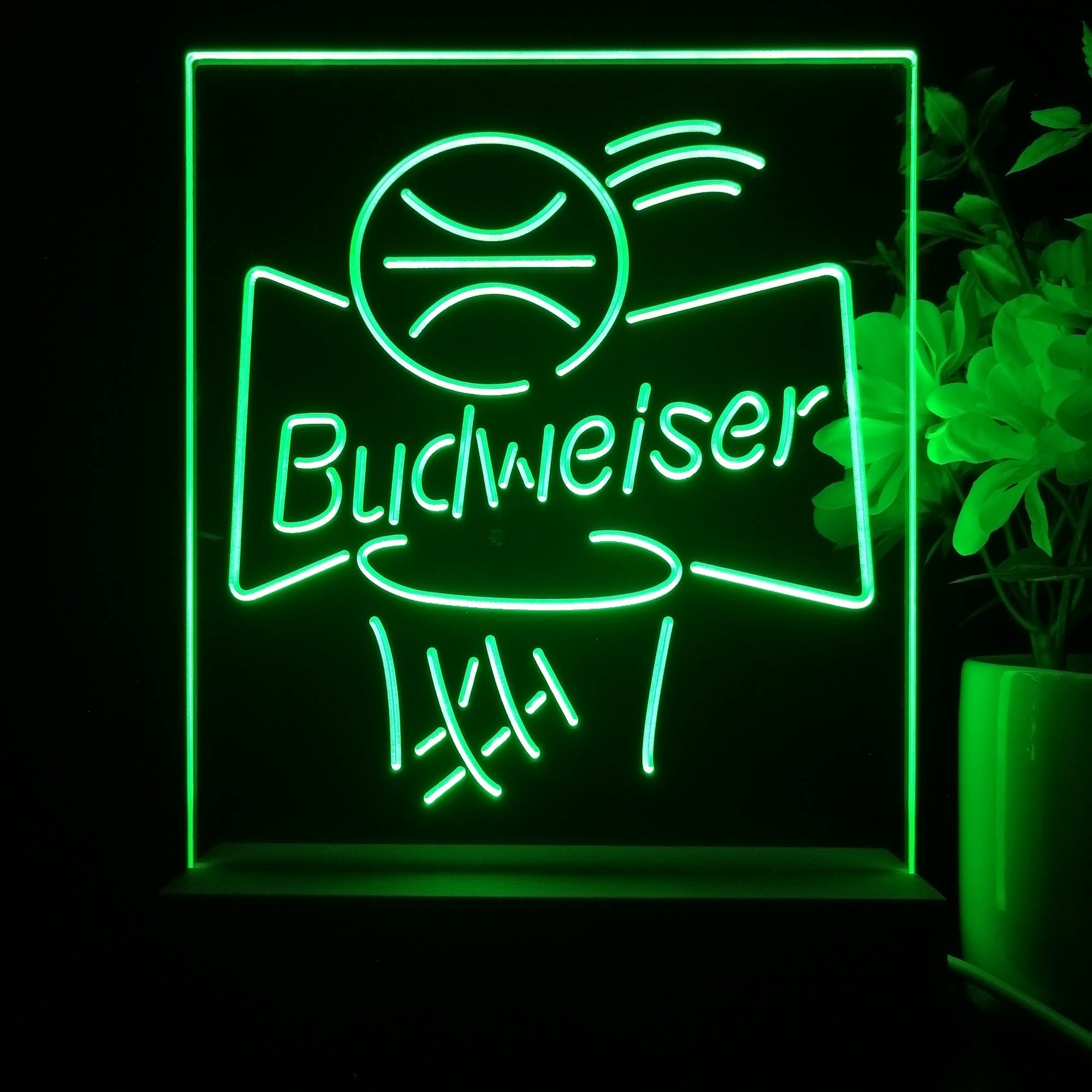 Budweiser Basketball Net Night Light Neon Pub Bar Lamp